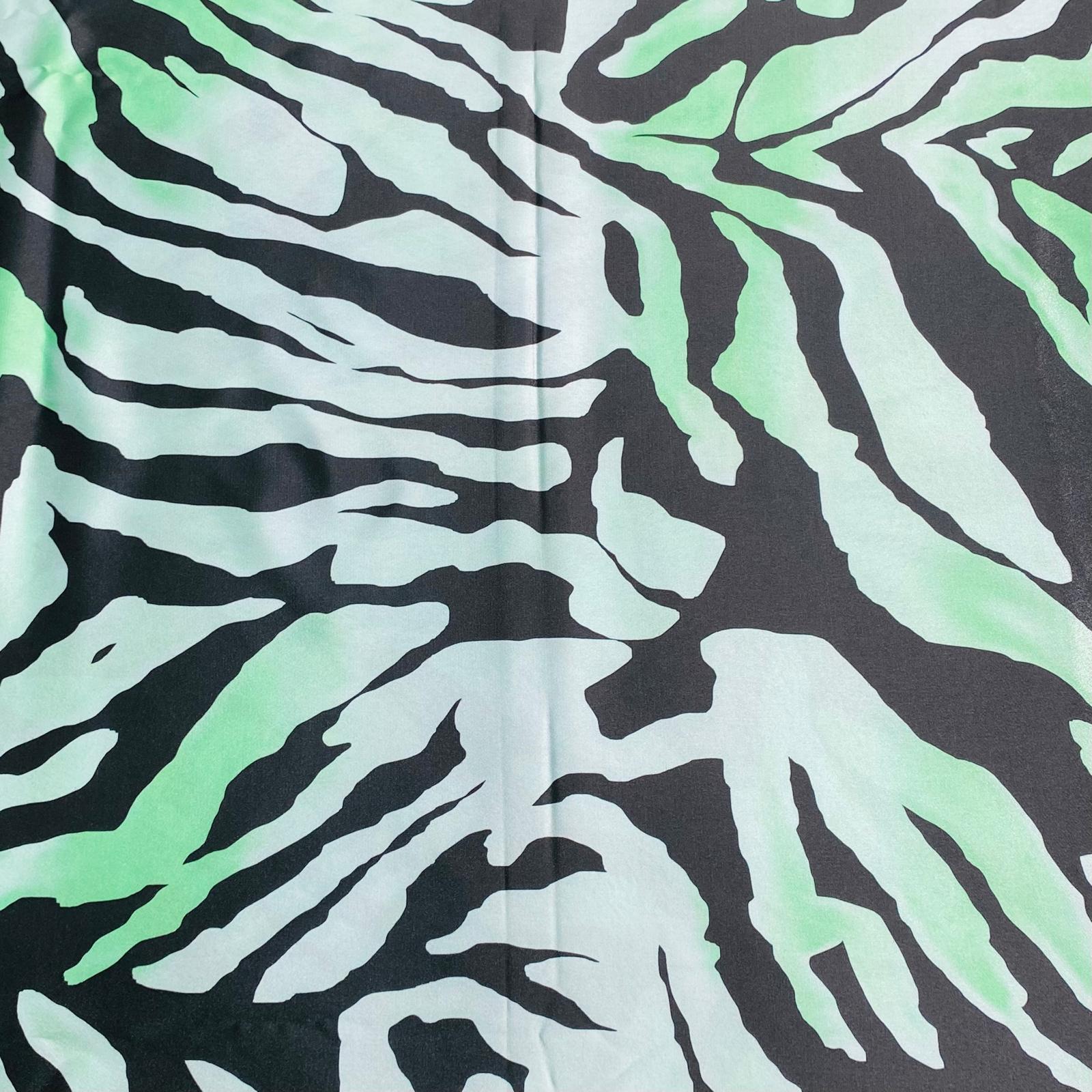 Luxurious Printed Satin-'Zebra Green' 55" Wide (3 Metres)