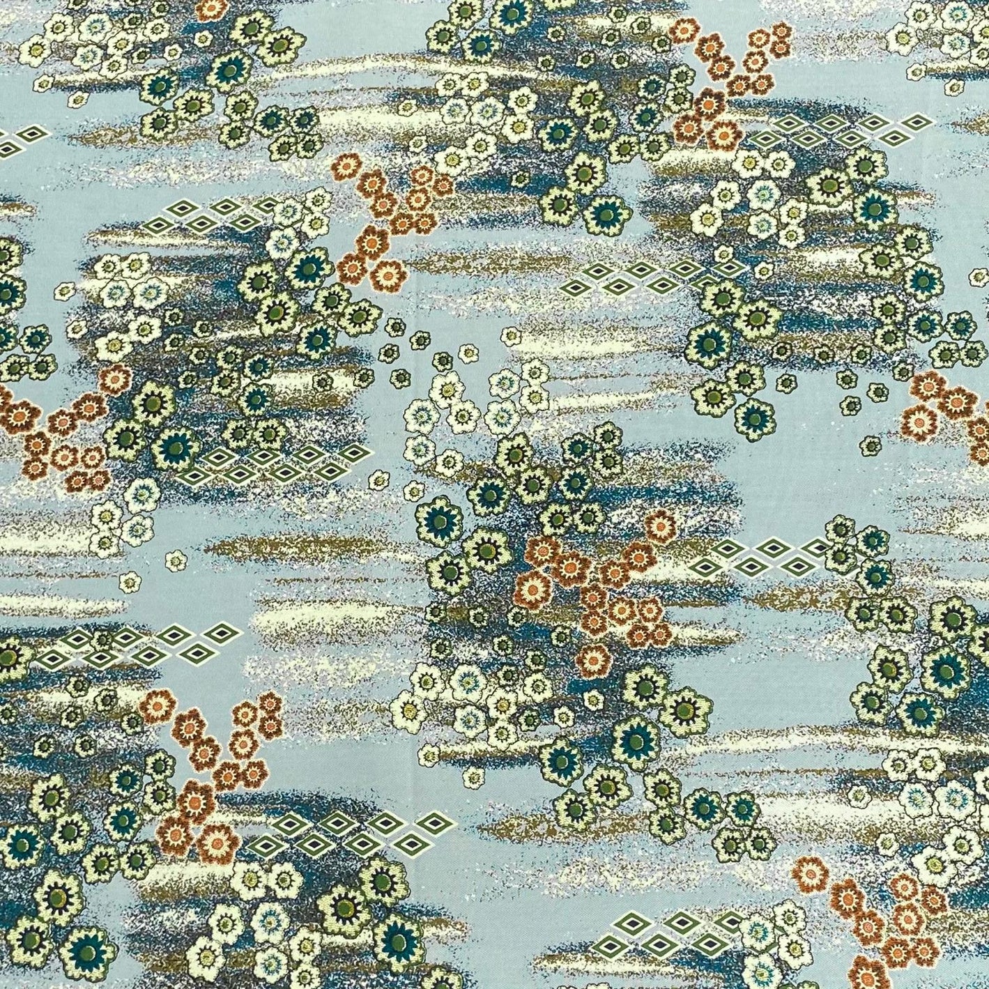 Luxury Dressmaking Printed Viscose,  'Pond', 55" Wide (3 Metres)