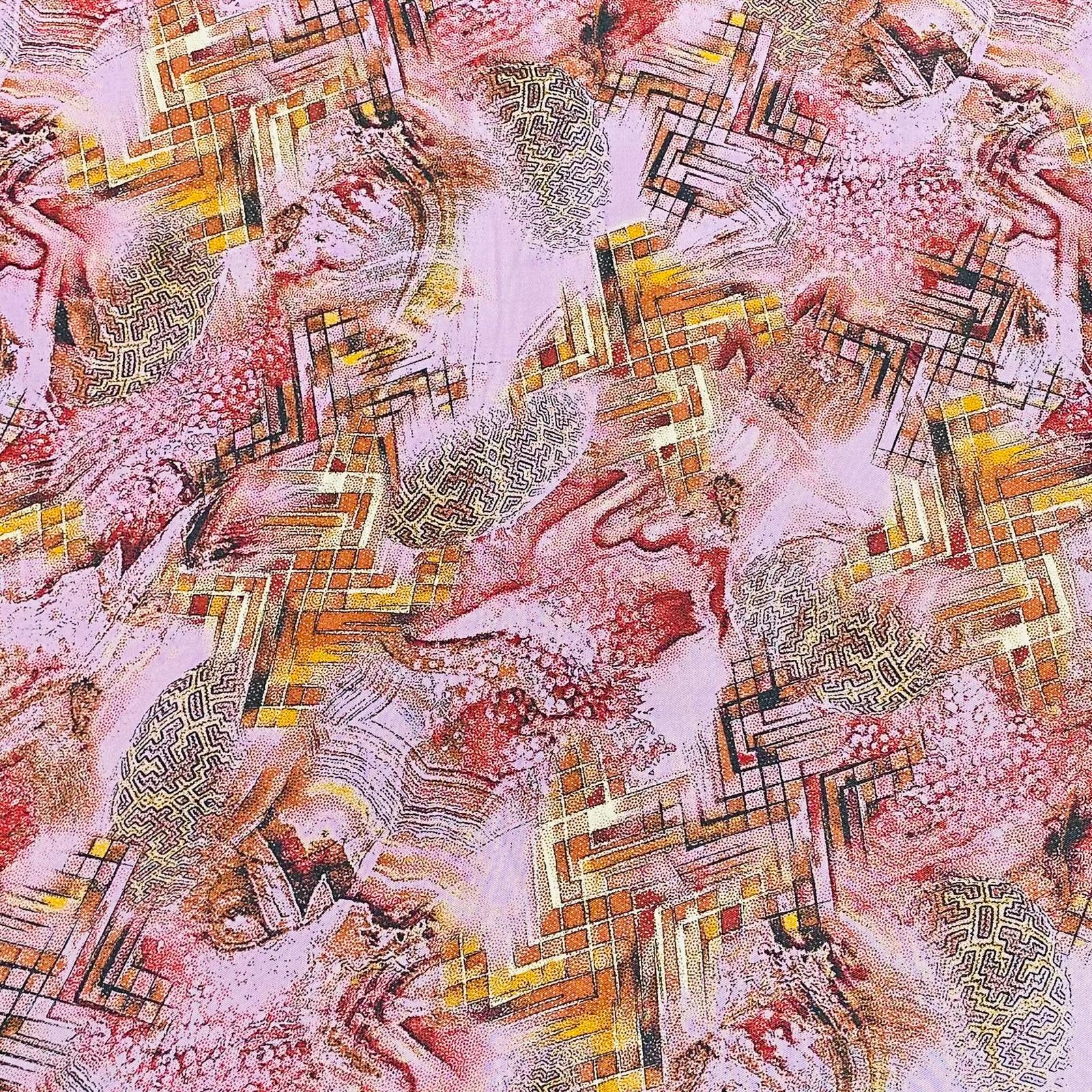 Luxury Dressmaking Printed Viscose,  'Raspberry', 55" Wide (3 Metres)