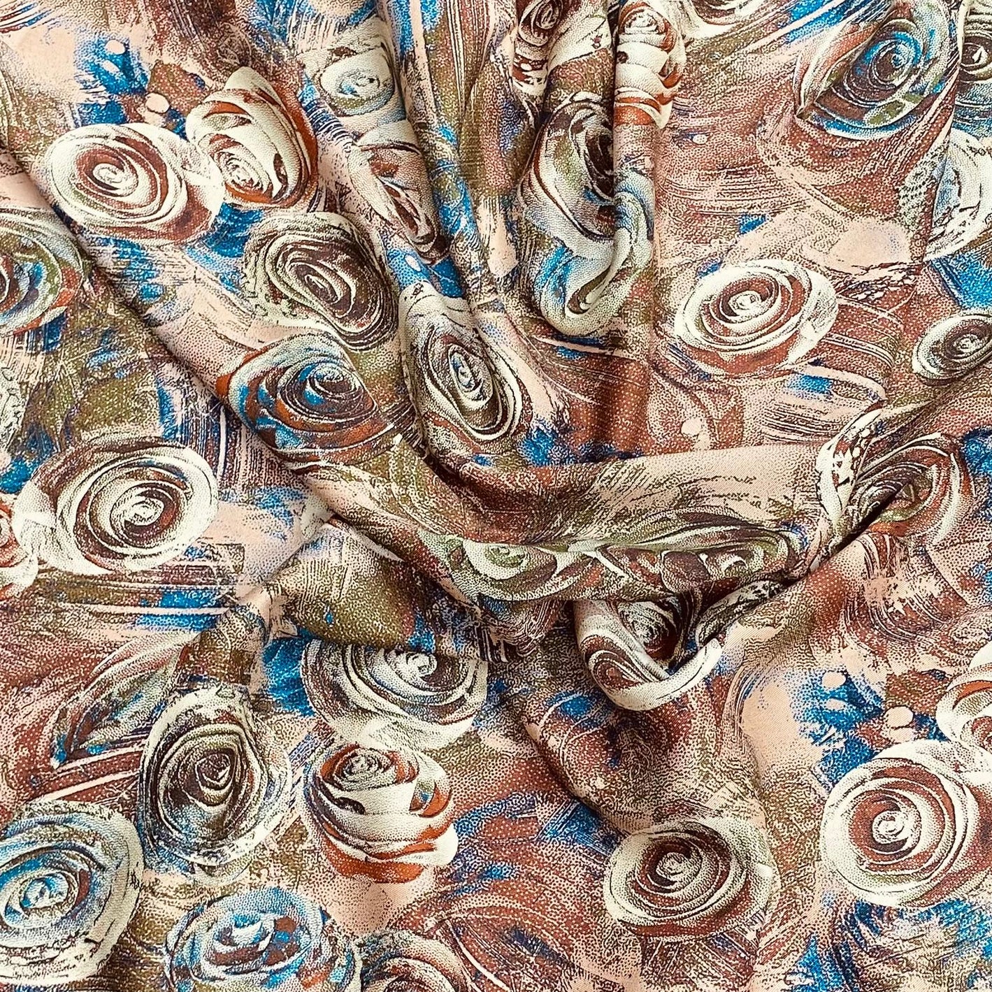 Luxury Dressmaking Printed Viscose,  'Miracle Garden', 55" Wide (3 Metres)