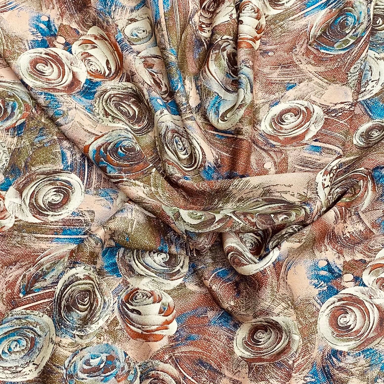 Luxury Dressmaking Printed Viscose,  'Miracle Garden', 55" Wide (3 Metres)