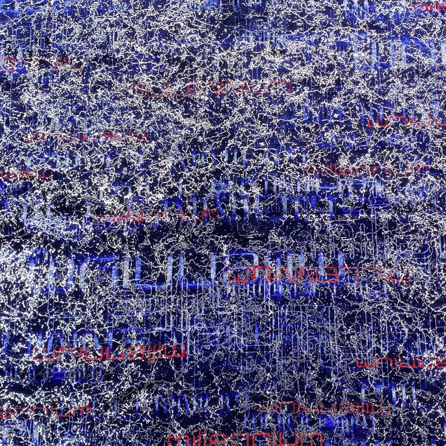 Premium Printed Spandex Velvet- 'Blue' 55" Wide (3 Metres)