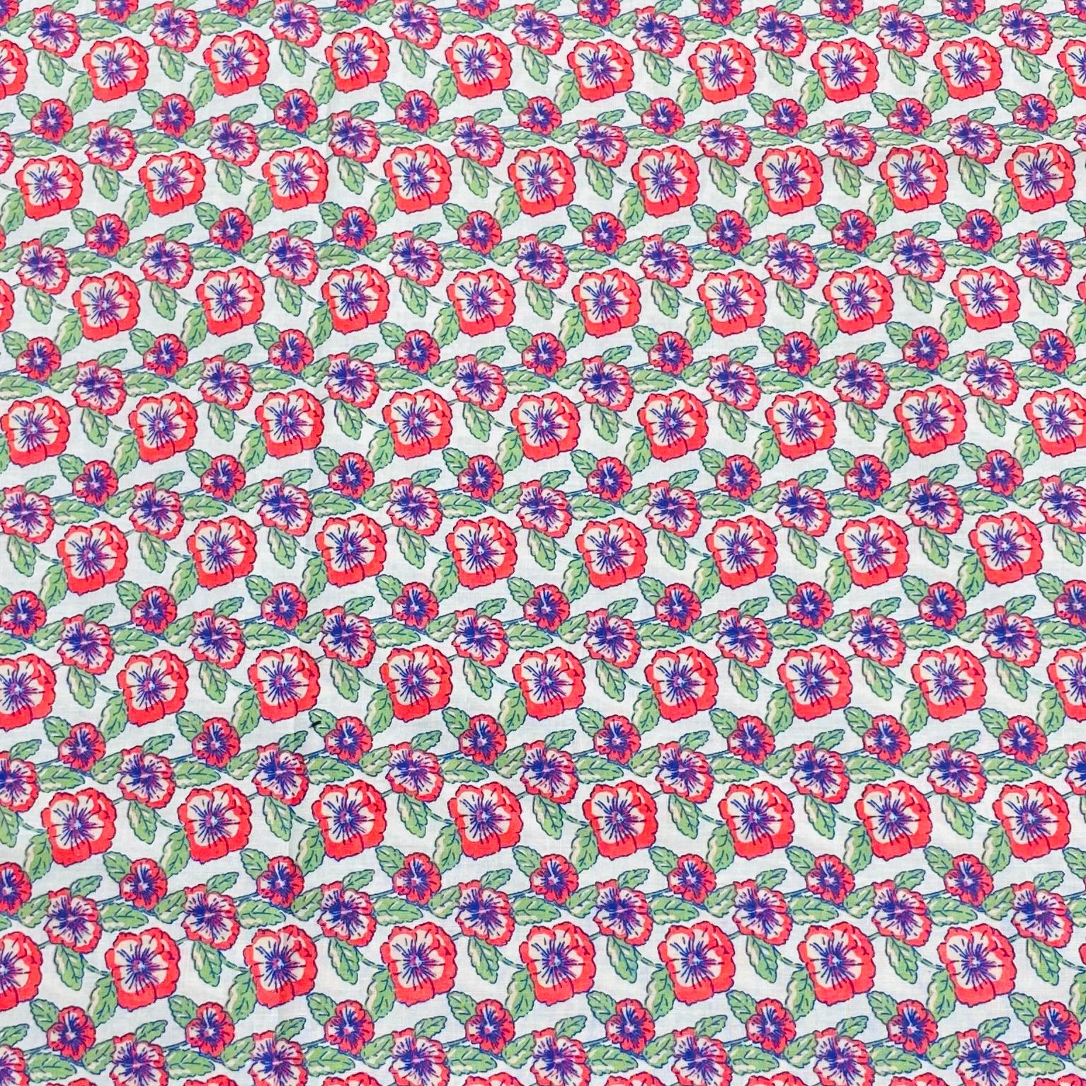 Printed Poly Cotton 100% Cotton, 'Floral' -45" Wide (3 Metres)