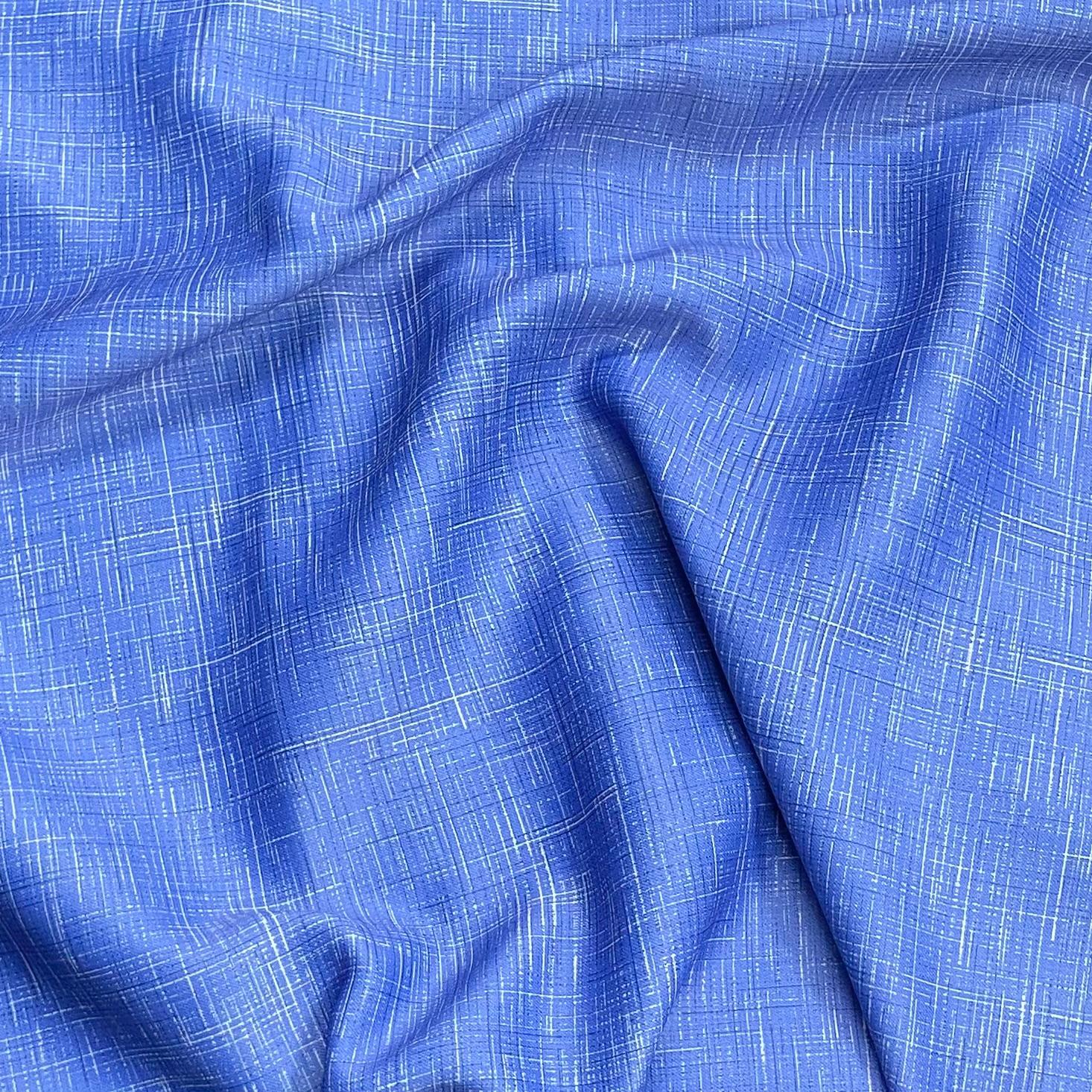 Luxurious Printed Satin-'Blue' 55" Wide (3 Metres )