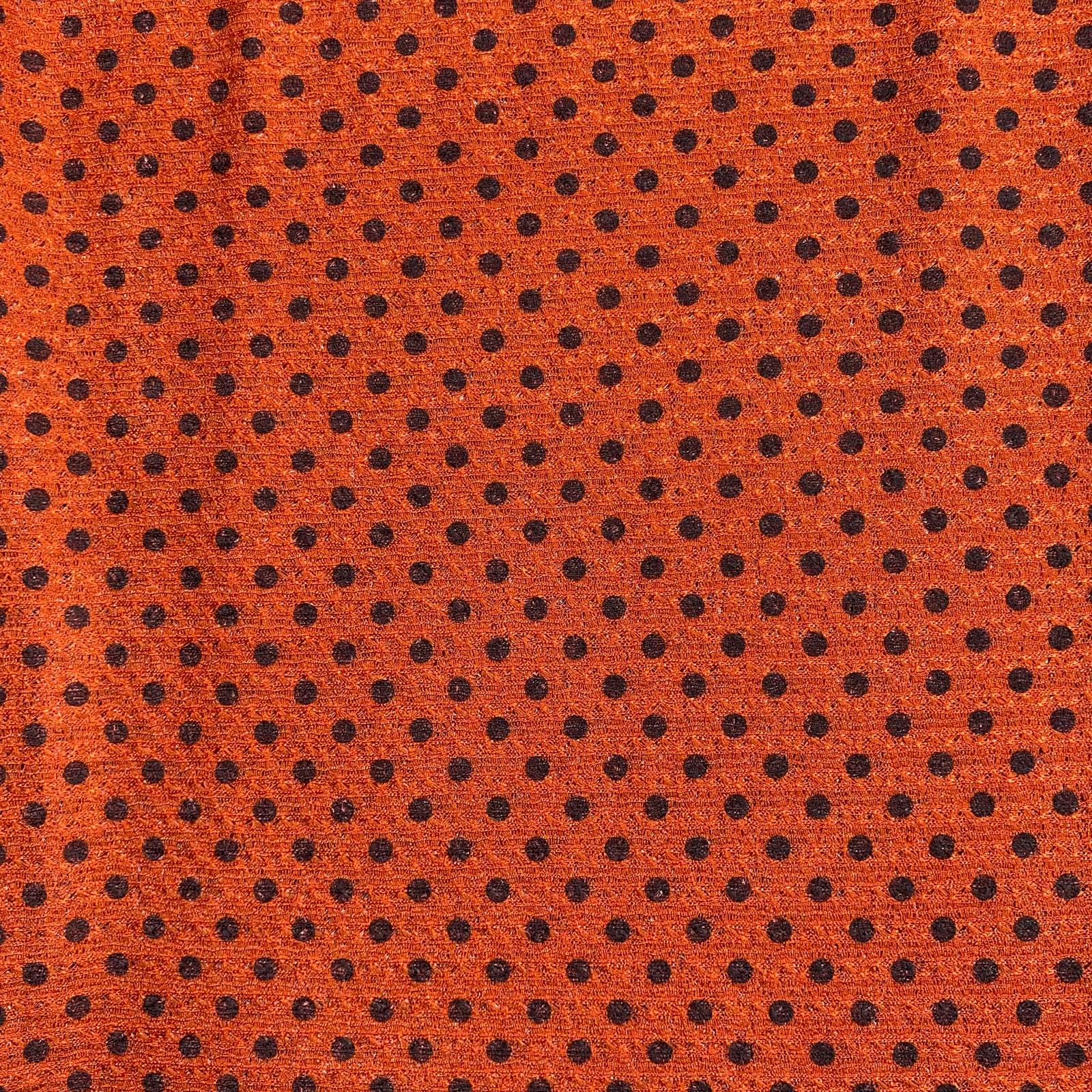 3 Metres Quality Printed Benjamin Knit Jersey - 55" Wide  (Orange & Black)