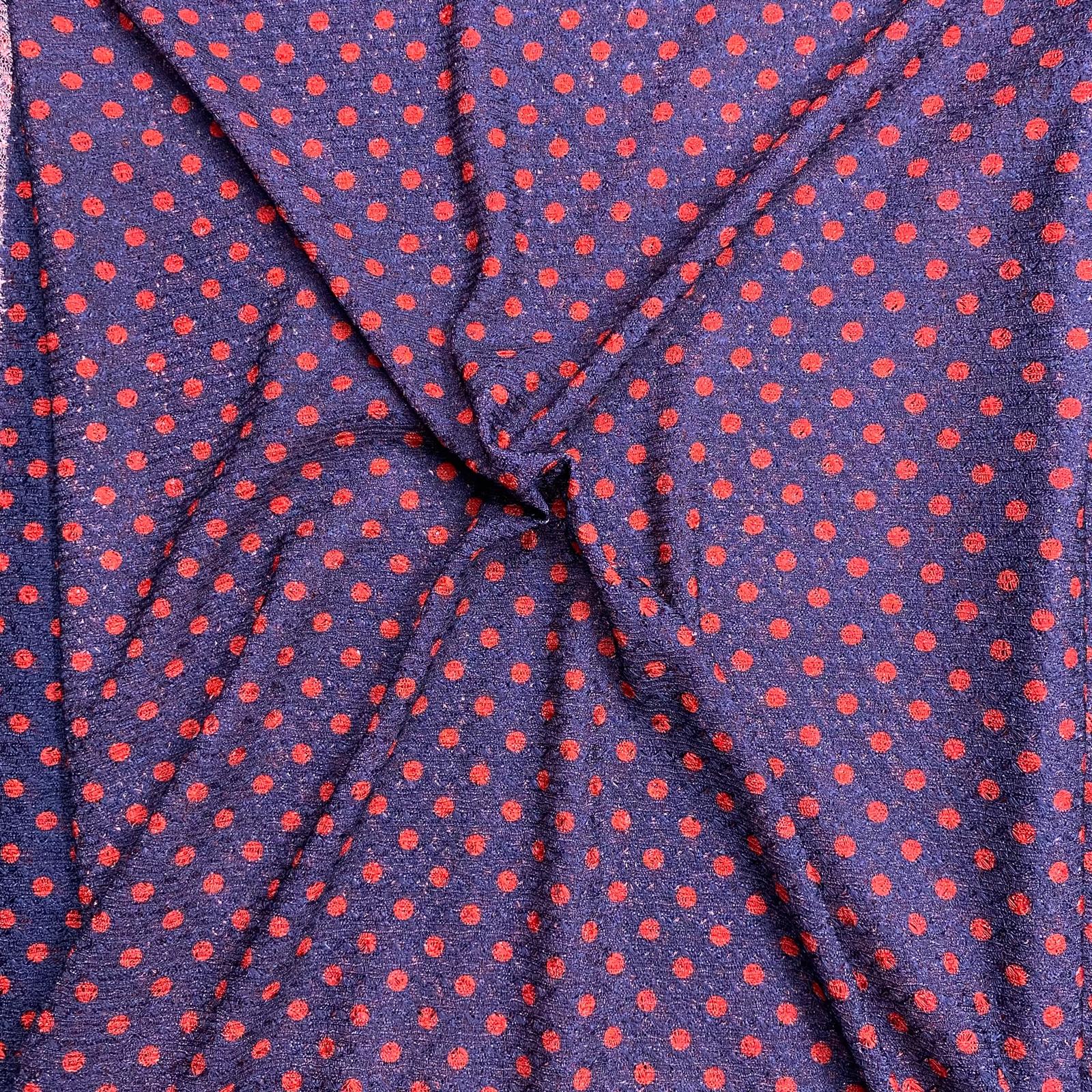 3 Metres Quality Printed Benjamin Knit Jersey - 55" Wide  (Navy & Red)