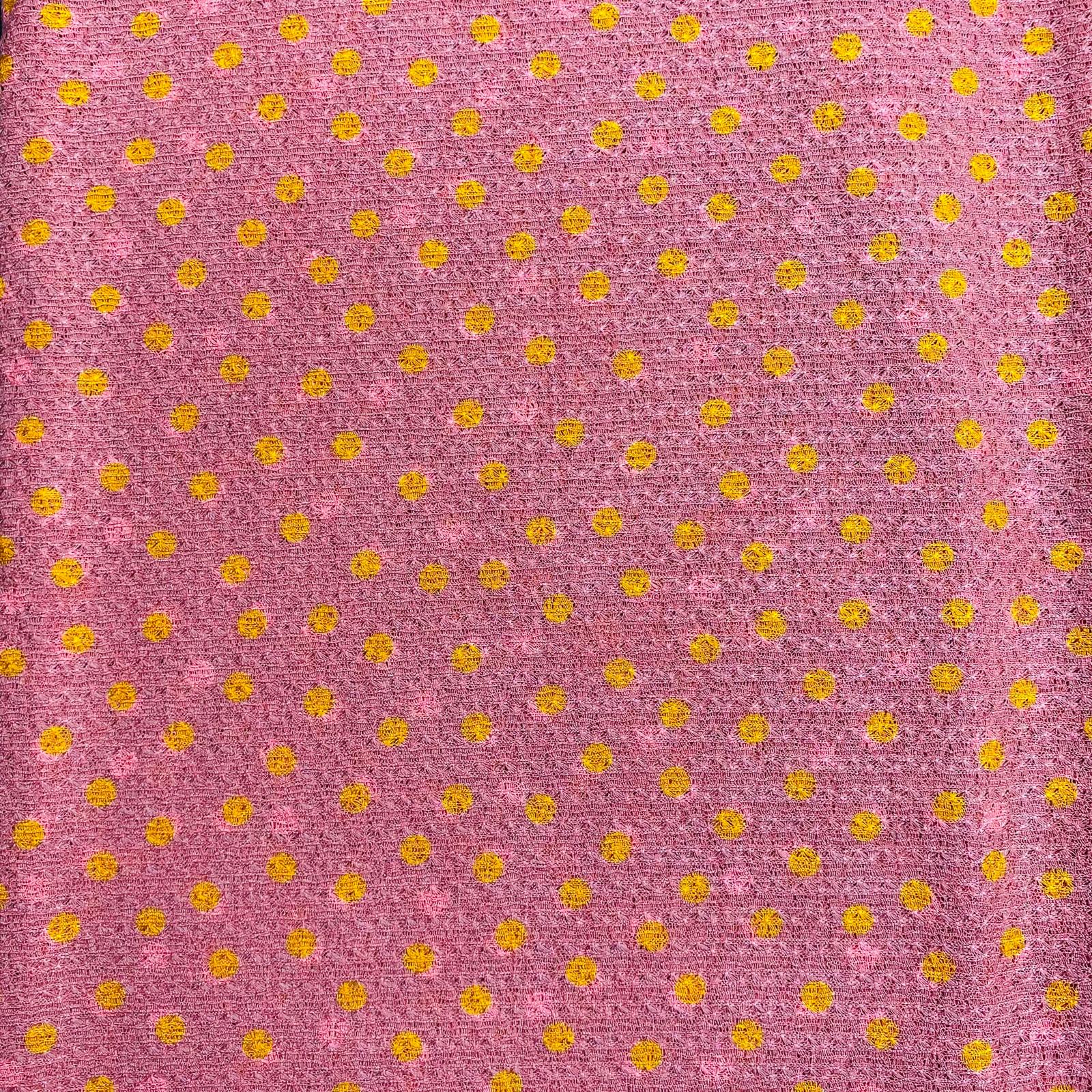 3 Metres Quality Printed Benjamin Knit Jersey - 55" Wide  (Pink & Yellow)