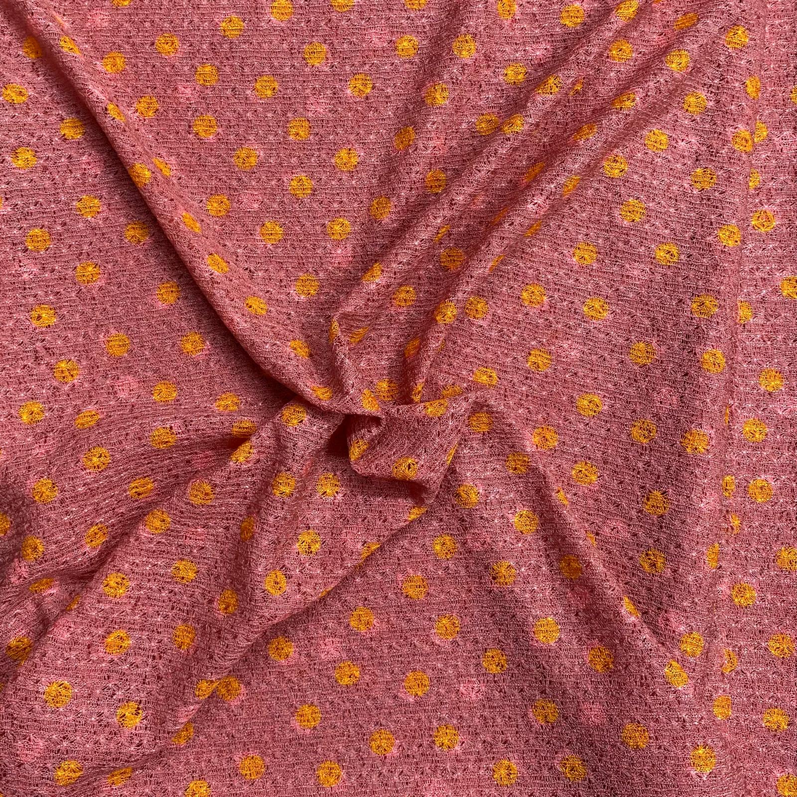 3 Metres Quality Printed Benjamin Knit Jersey - 55" Wide  (Pink & Yellow)