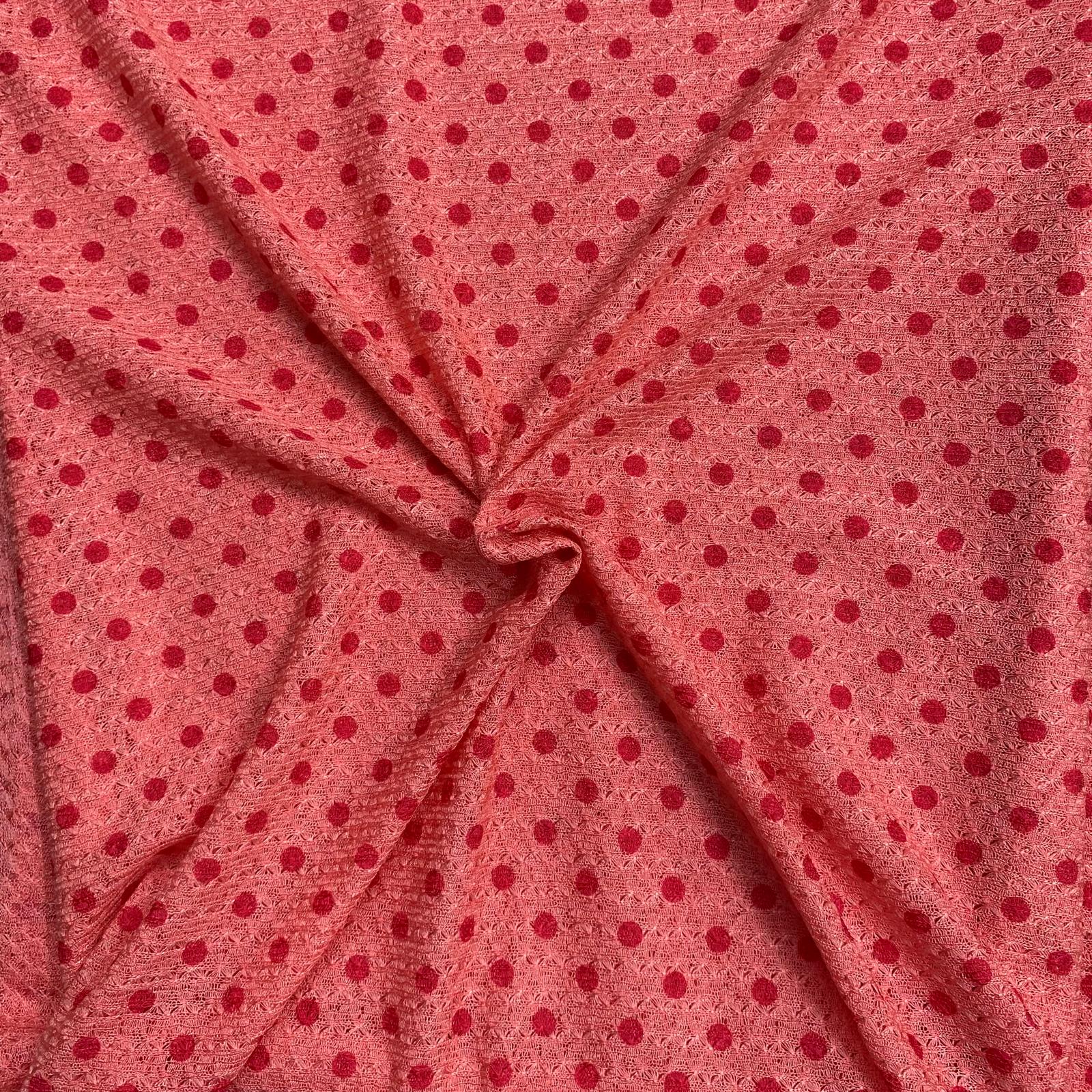 3 Metres Quality Printed Benjamin Knit Jersey - 55" Wide  (Pink & Red)