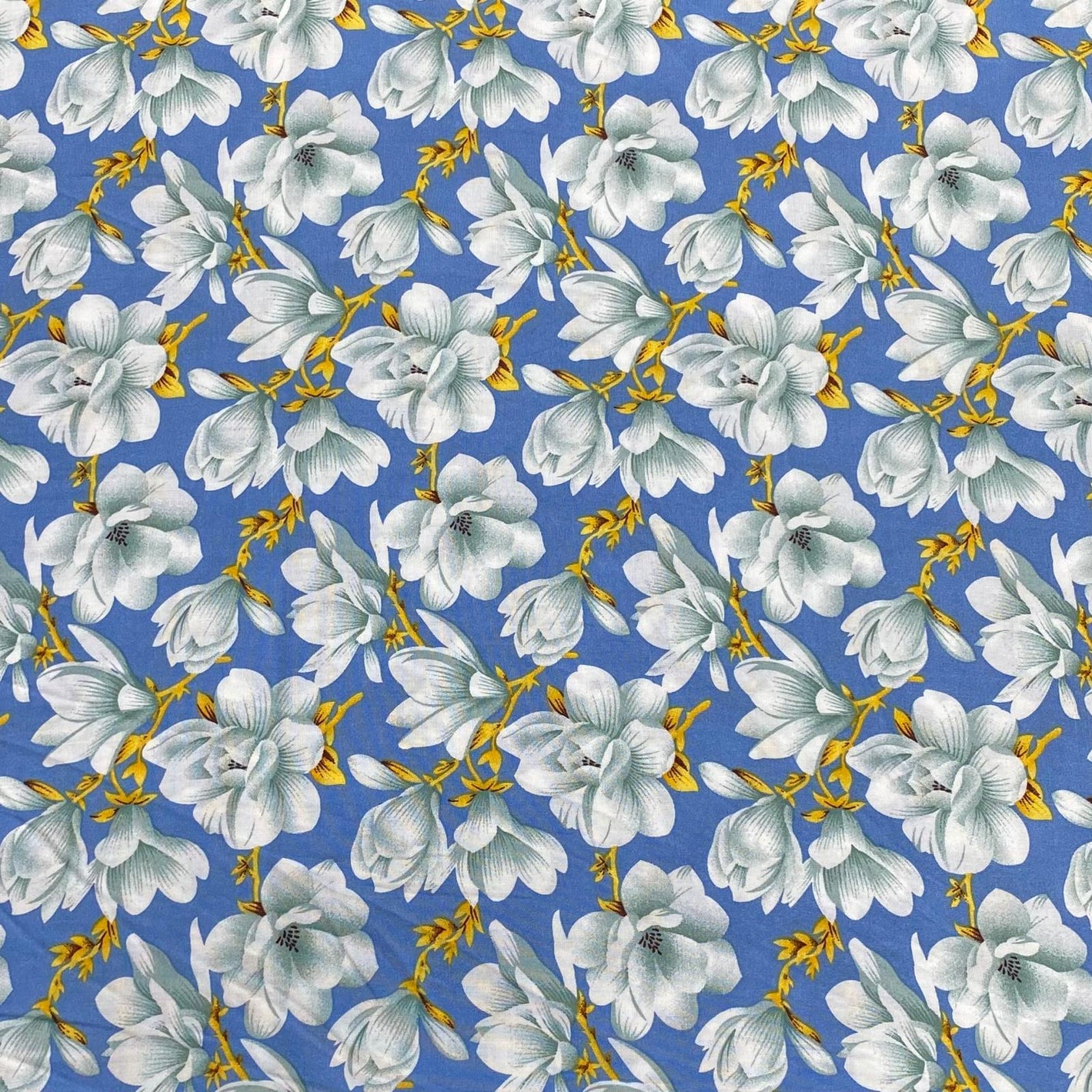 3 Metres, Premium Quality, Printed Dressmaking Viscose - 55" Wide (Sky)