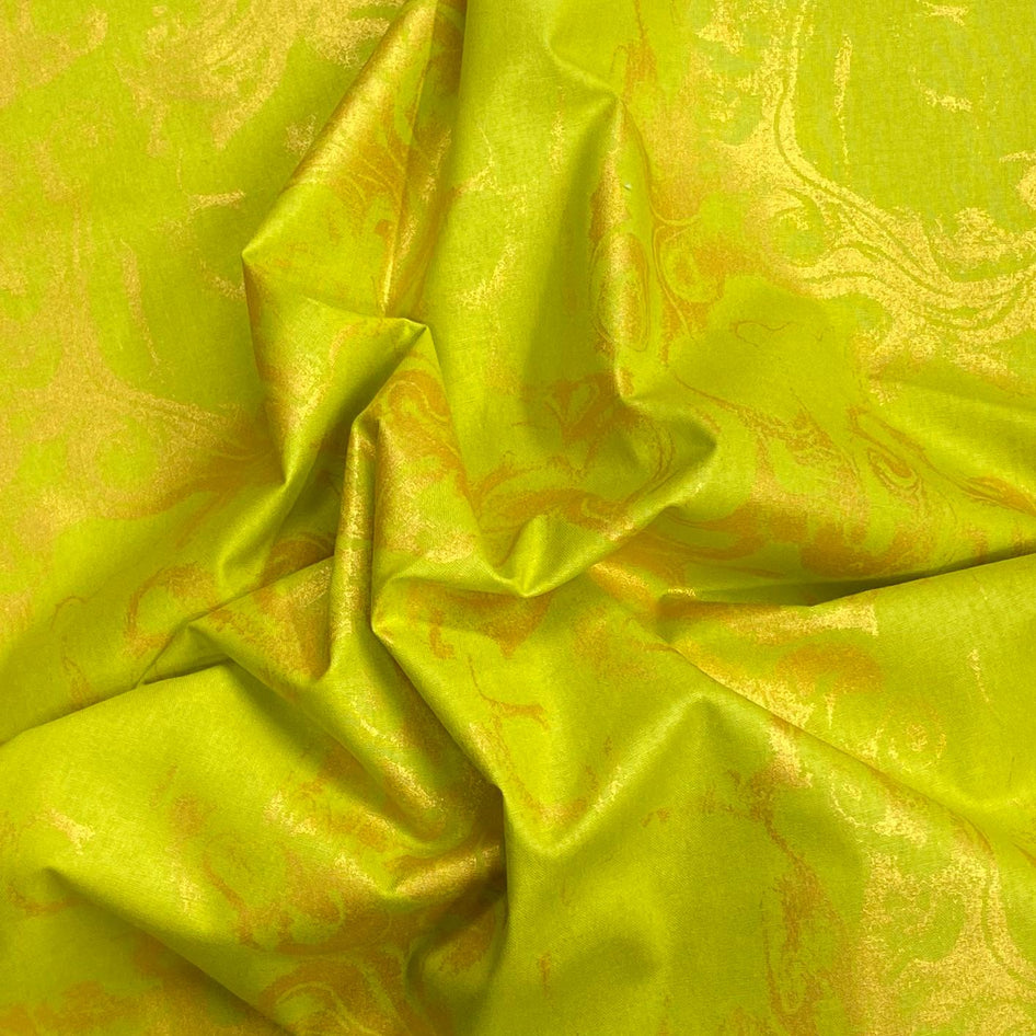Per Metre Digitally Printed Gold Foil 100% Cotton- 45" Wide (Sun)