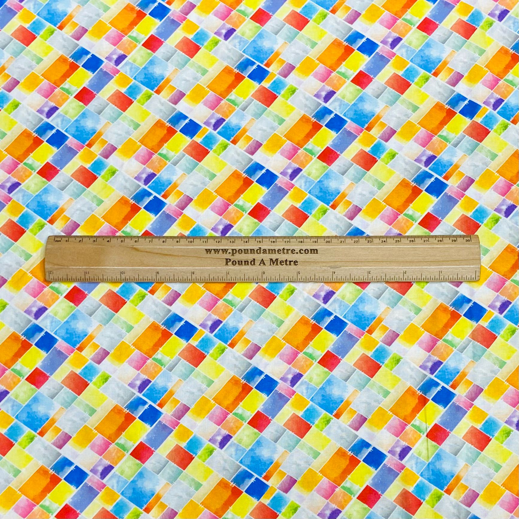 Per Metre 100% Digital Cotton Print - (Rainbow Weave)