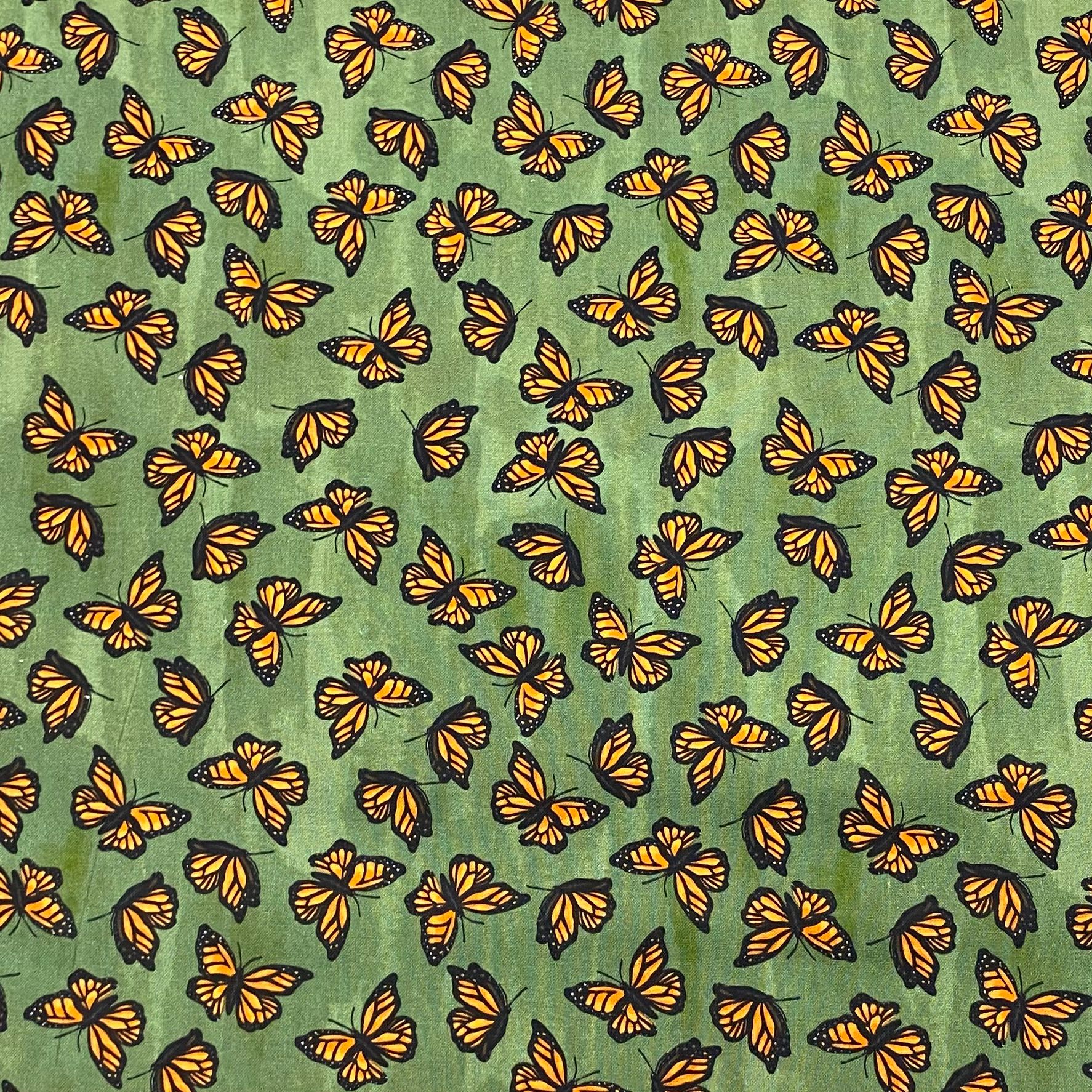 Per Metre 100% Digital Cotton Print - (Greens Wings)