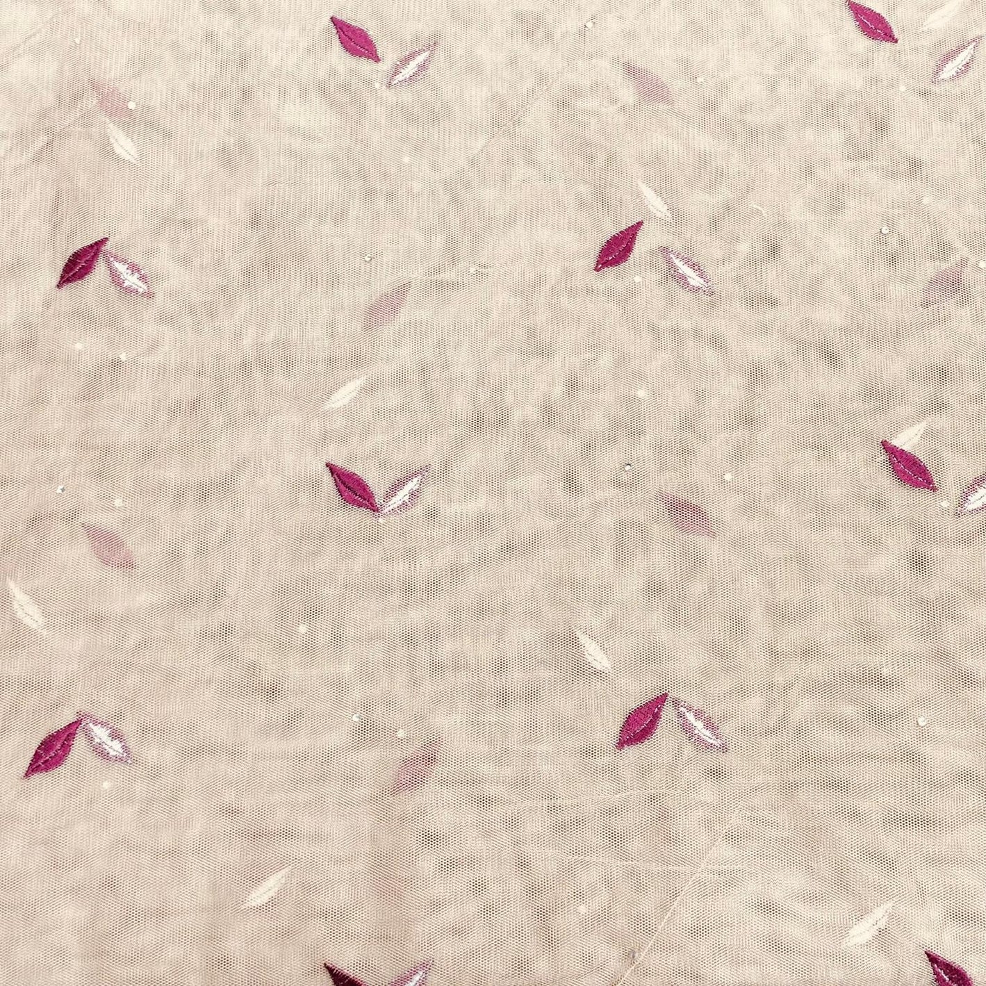 3 Metres Luxurious Embroidery Net - 45" Wide  (Beige)