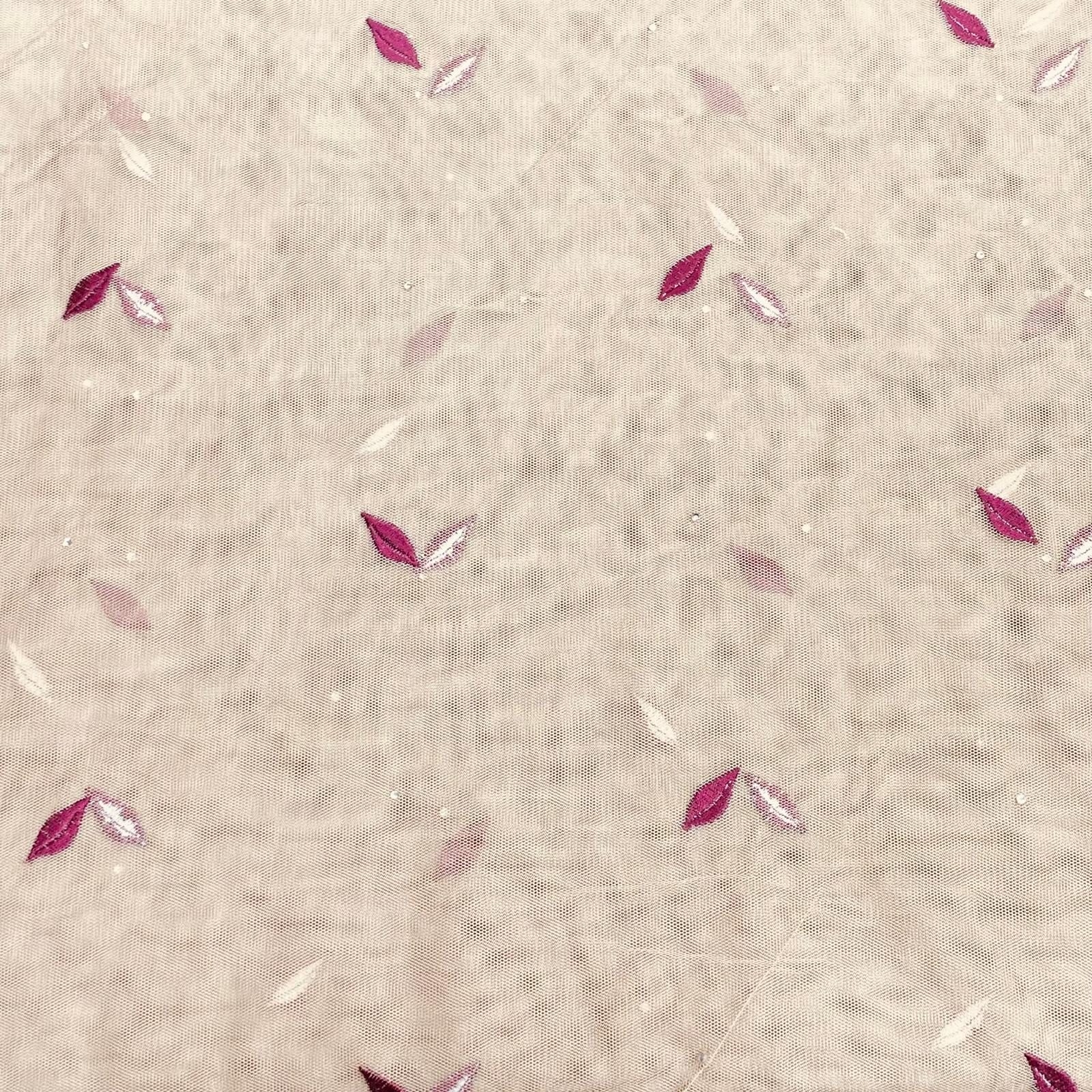 3 Metres Luxurious Embroidery Net - 45" Wide  (Beige)