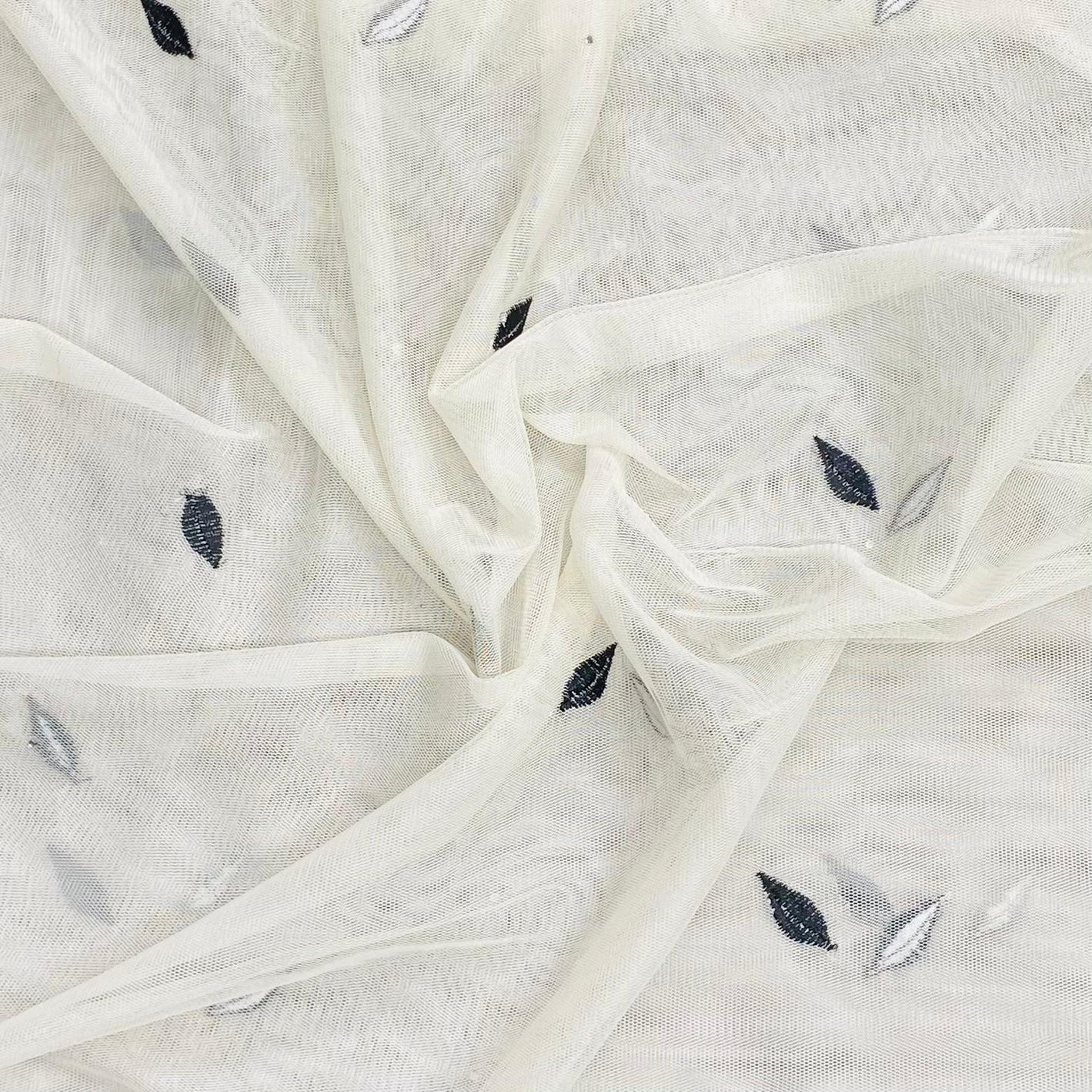 3 Metres Luxurious Embroidery Net - 45" Wide  (Black & White)