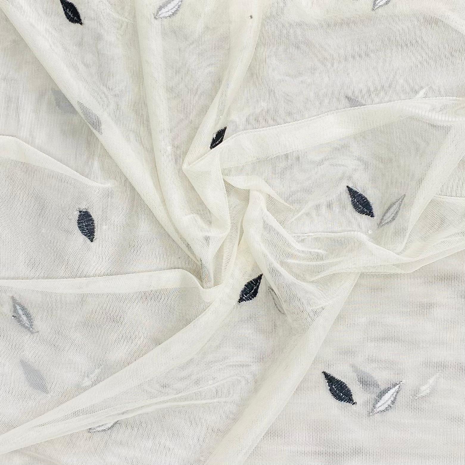 3 Metres Luxurious Embroidery Net - 45" Wide  (Black & White)