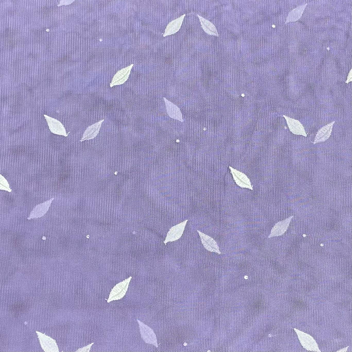 3 Metres Luxurious Embroidery Net - 45" Wide  (Purple & White)