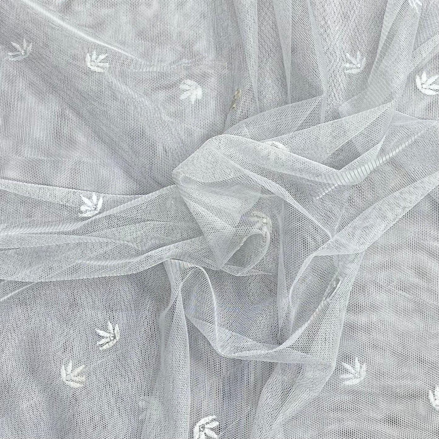 3 Metres Luxurious Embroidery Net - 45" Wide  (Grey)