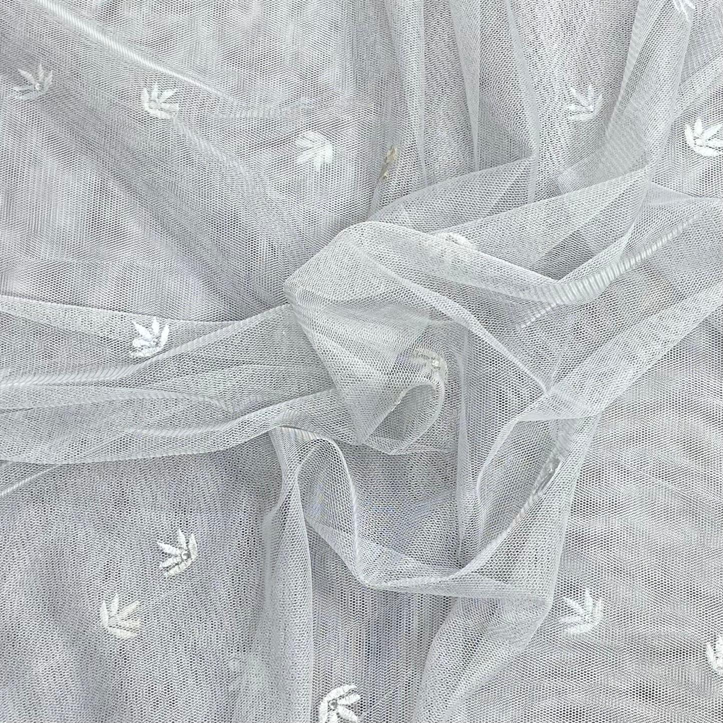 3 Metres Luxurious Embroidery Net - 45" Wide  (Grey)