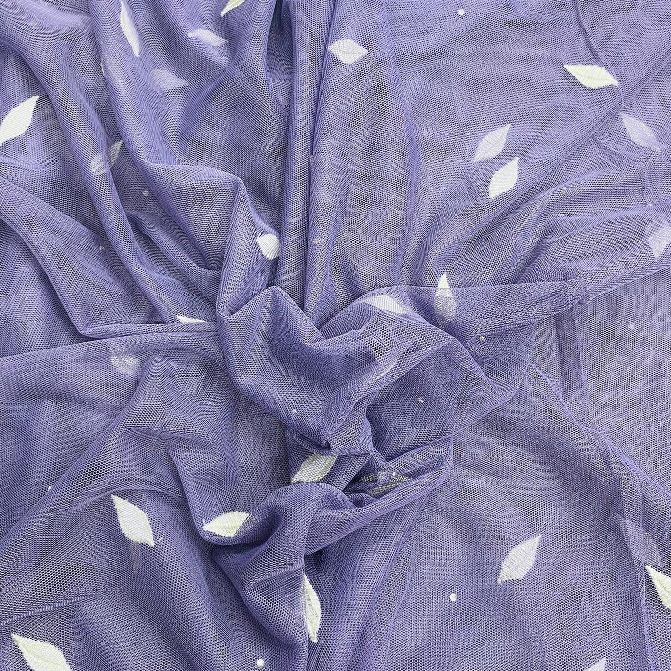 3 Metres Luxurious Embroidery Net - 45" Wide  (Purple & White)