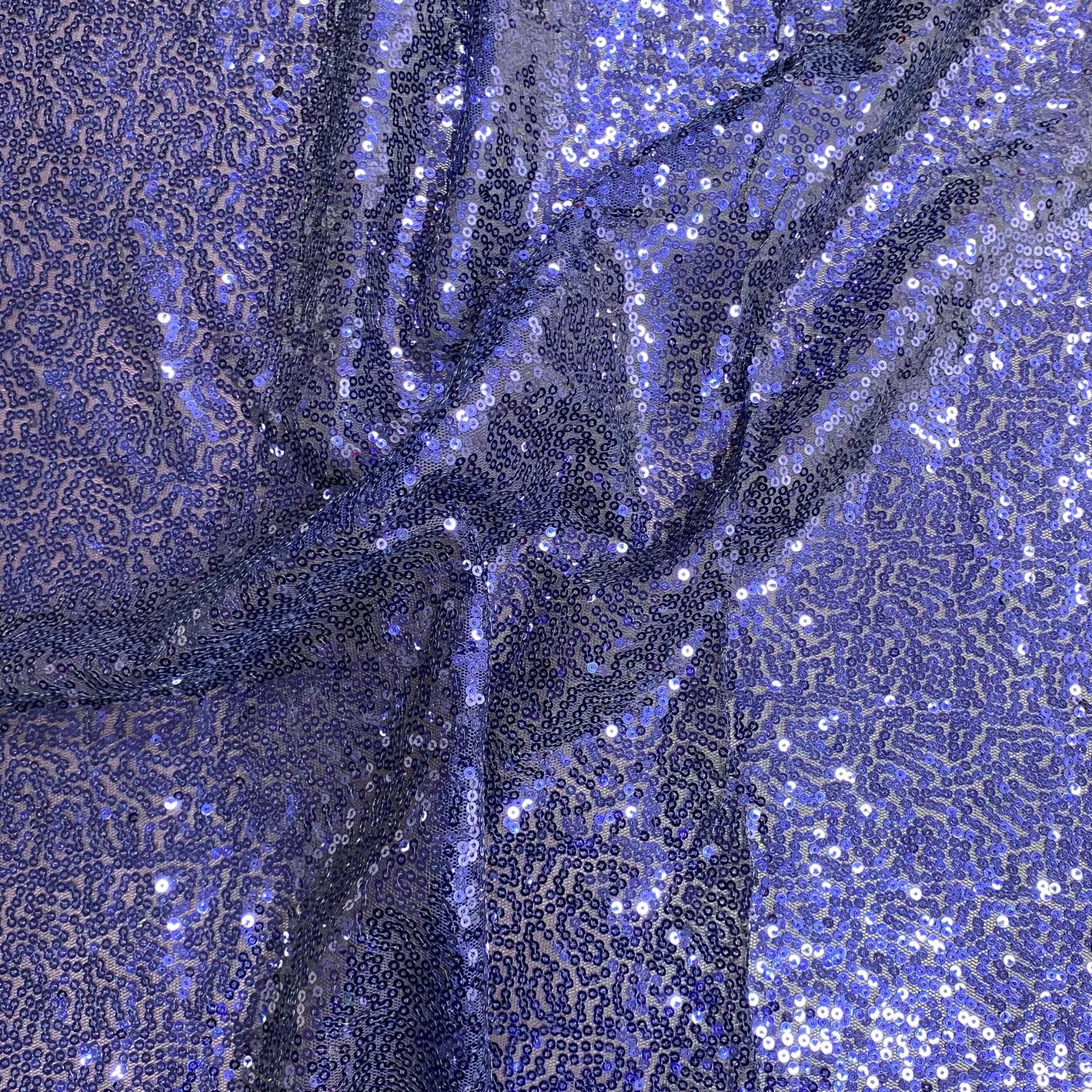 3 Metres - Luxurious Sequins On Net - 55" Wide - (Navy)