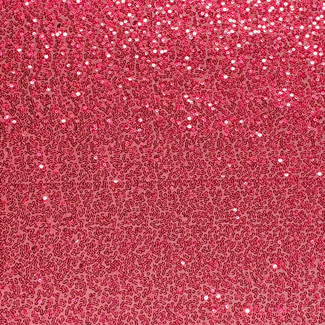 3 Metres - Luxurious Sequins On Net - 55" Wide - (Maroon)