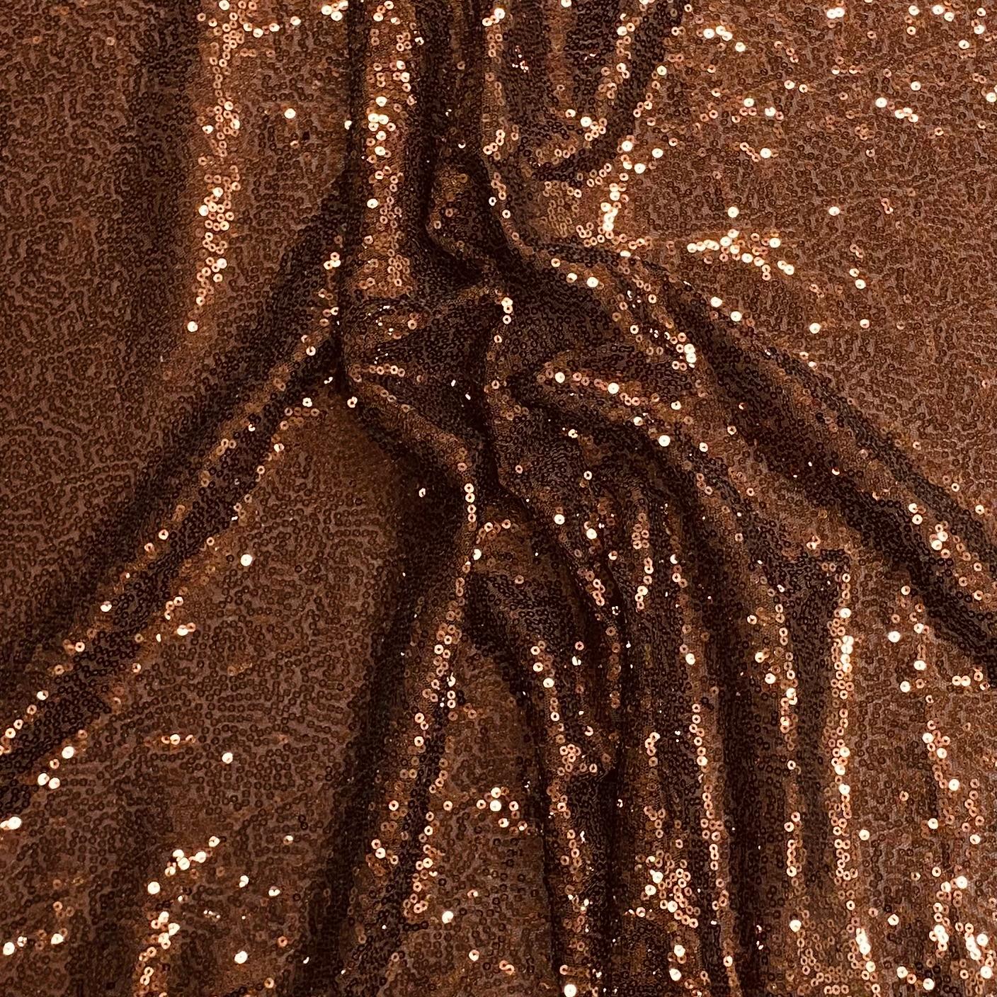 3 Metres - Luxurious Sequins On Net - 55" Wide - (Brown)