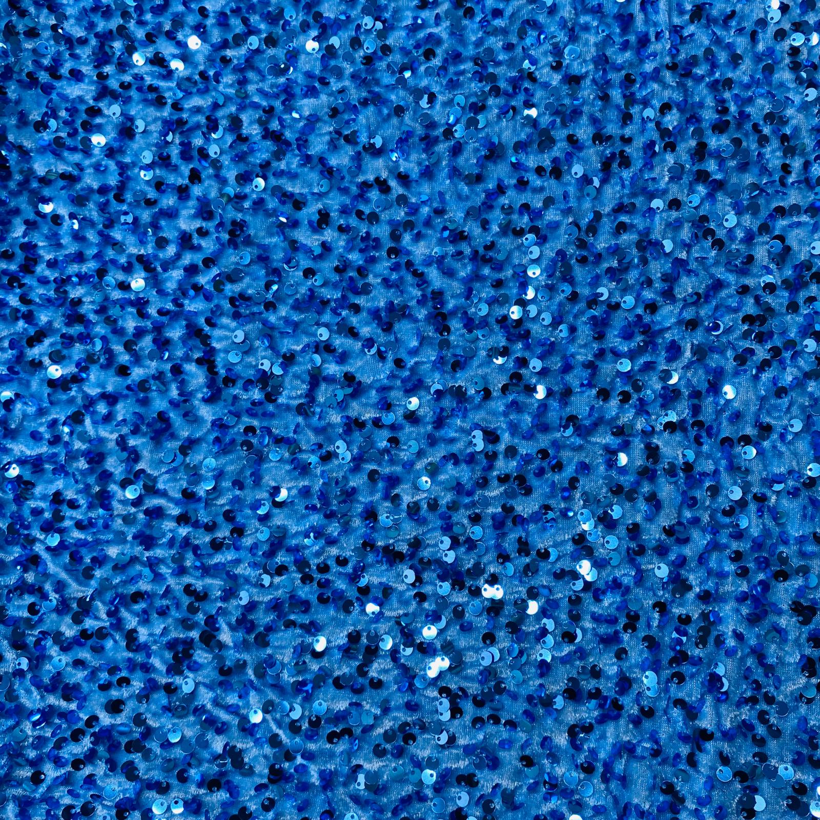 Luxurious Sequins On Velvet- 55" Wide - (Sky)
