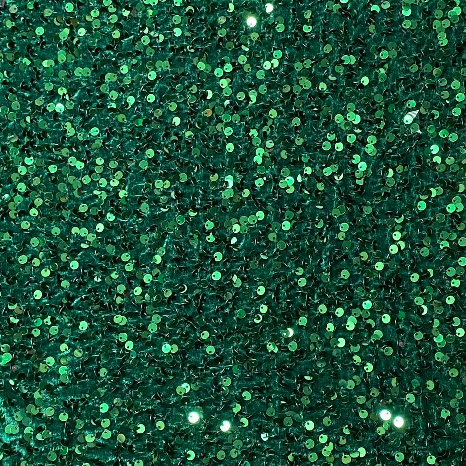 Luxurious Sequins On Velvet- 55" Wide - (Emerald)
