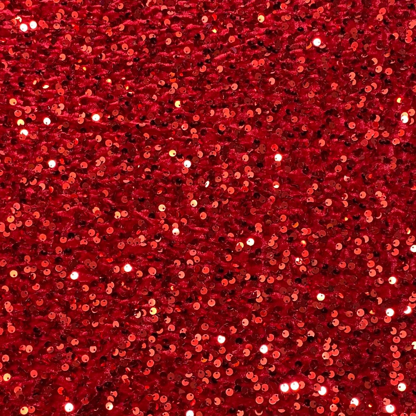 Luxurious Sequins On Velvet- 55" Wide - (Red)