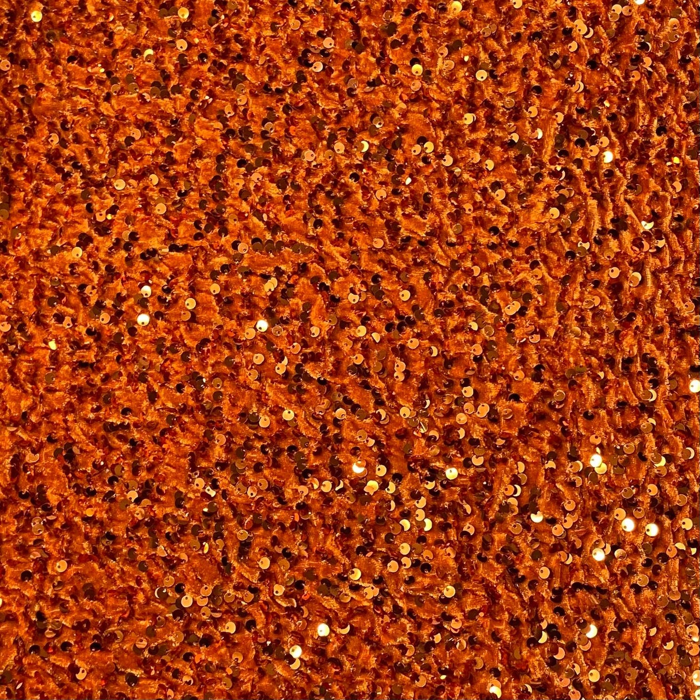 Luxurious Sequins On Velvet- 55" Wide - (Orange)
