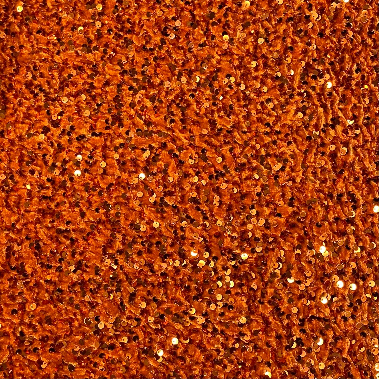 Luxurious Sequins On Velvet- 55" Wide - (Orange)