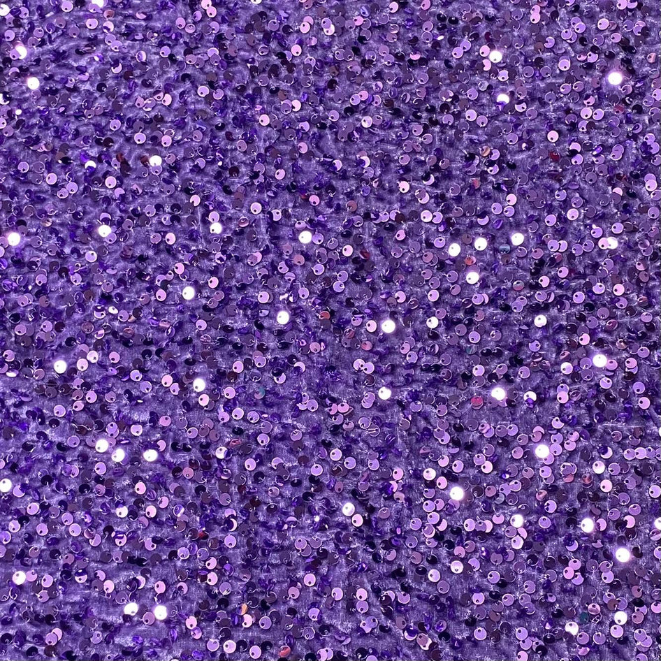 Luxurious Sequins On Velvet- 55" Wide - (Lilac)