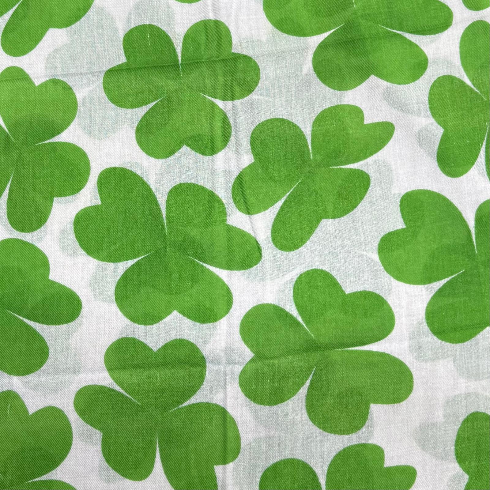 1.8 Metre Super Soft Pashmina Fabric - 37"-  (Green & White Roses)