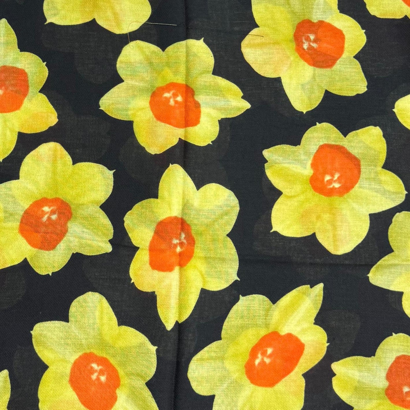 1.8 Metre Super Soft Pashmina Fabric - 37"-  (Yellow Roses)