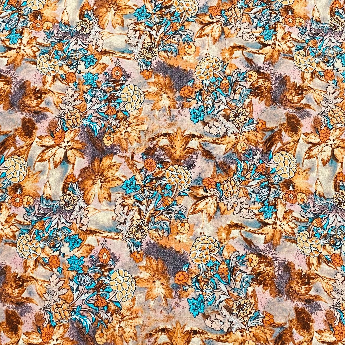 3 Metres, Printed Summer Dressmaking Viscose Fabric - Autumn Jungle