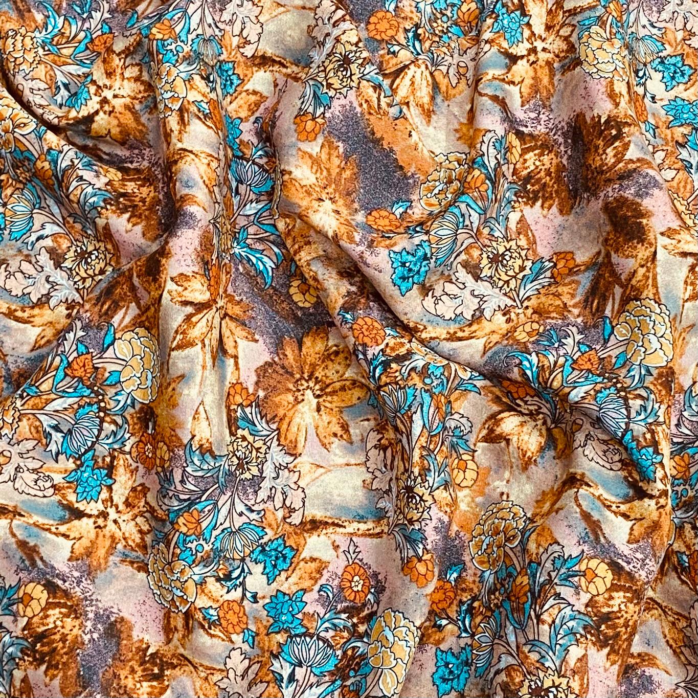 3 Metres, Printed Summer Dressmaking Viscose Fabric - Autumn Jungle