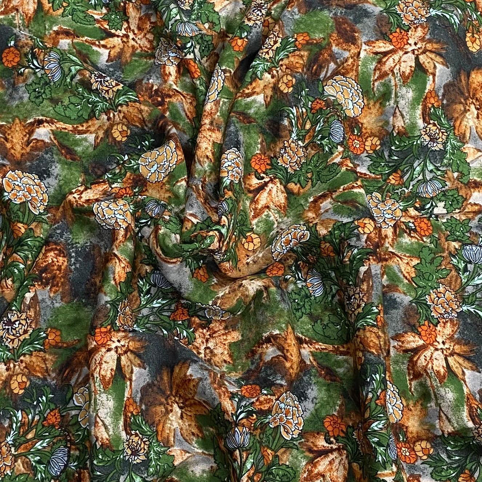 3 Metres, Printed Summer Dressmaking Viscose Fabric - Green Jungle