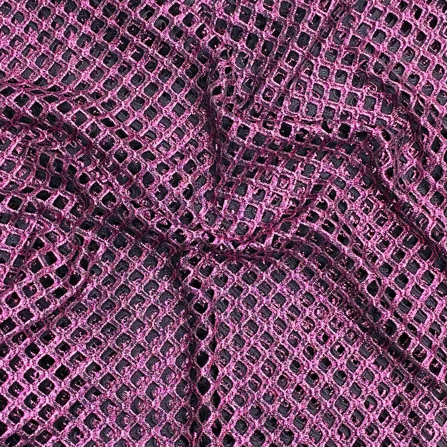 3 Metres Metallic Cutwork Jersey 60' wide (Purple)