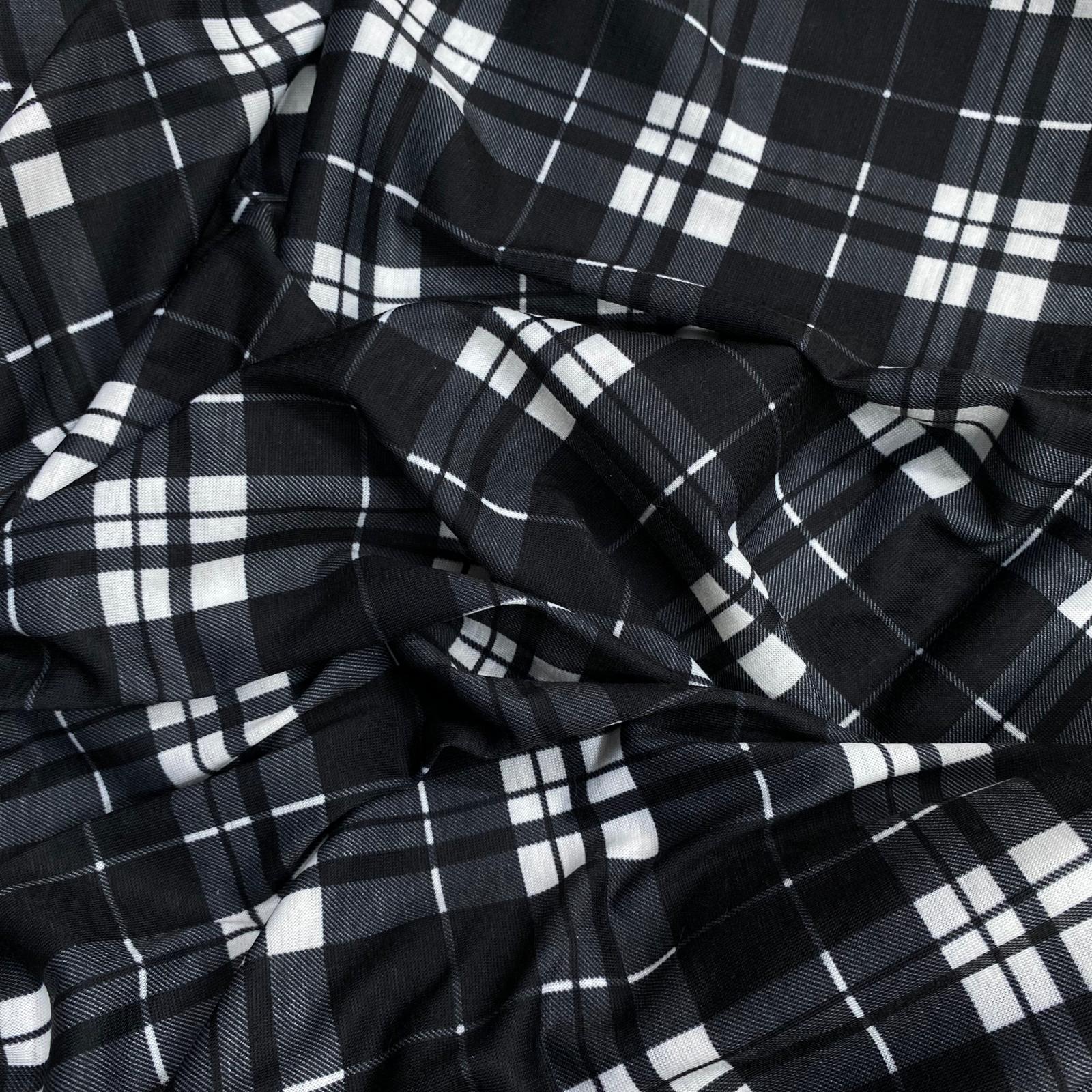 3 Metre Luxurious Soft Cotton Feel Jersey - 60"-  (Black & White)