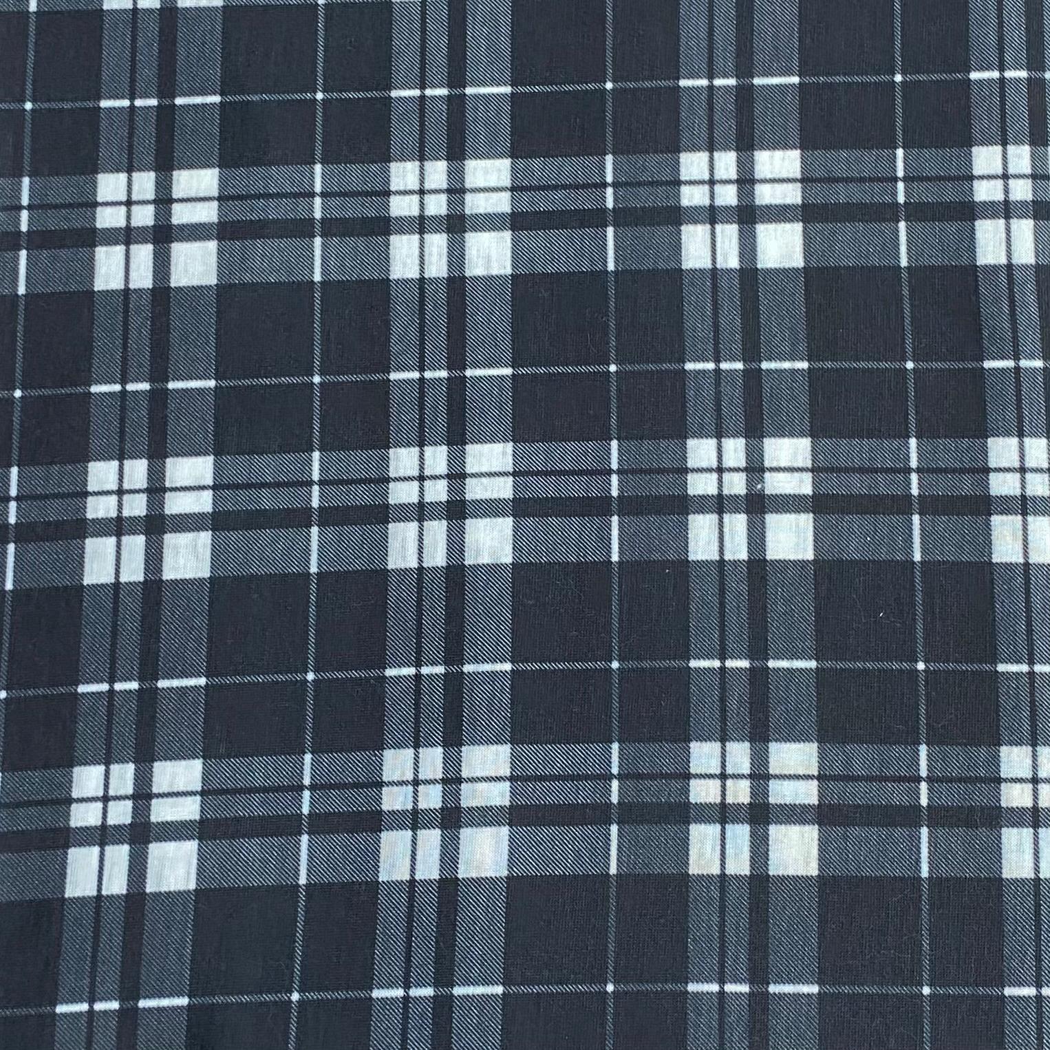 3 Metre Luxurious Soft Cotton Feel Jersey - 60"-  (Black & White)