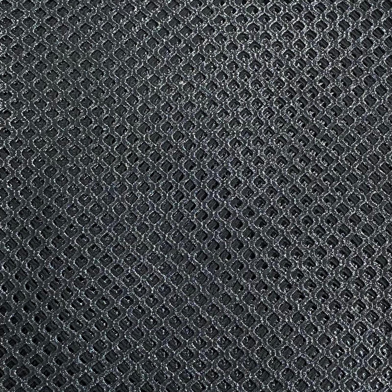 3 Metres Metallic Cutwork Jersey 60' wide (Black)