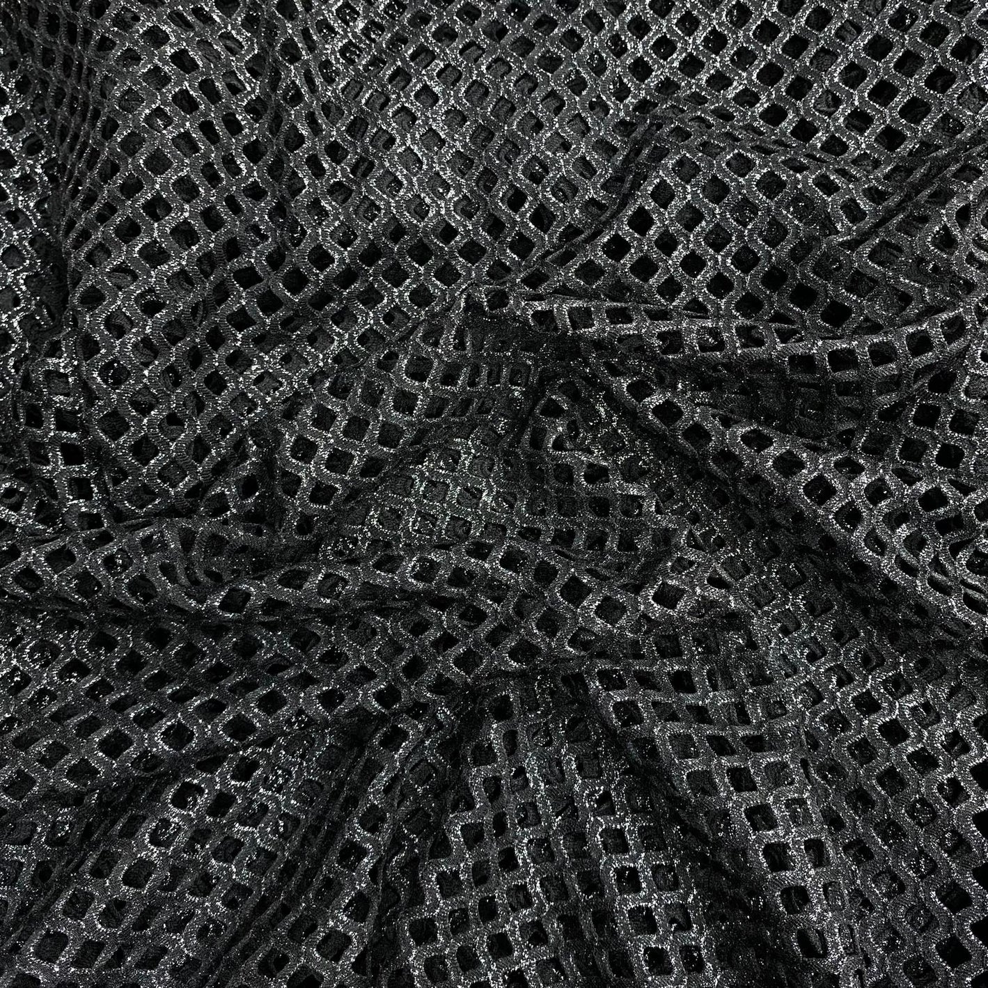 3 Metres Metallic Cutwork Jersey 60' wide (Black)