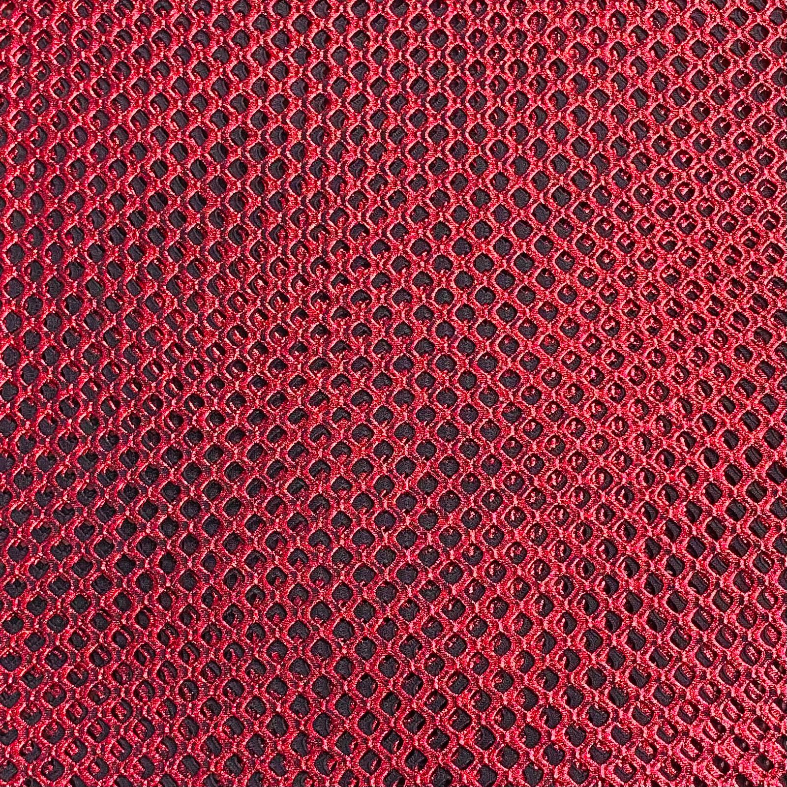 3 Metres Metallic Cutwork Jersey 60' wide (Red)
