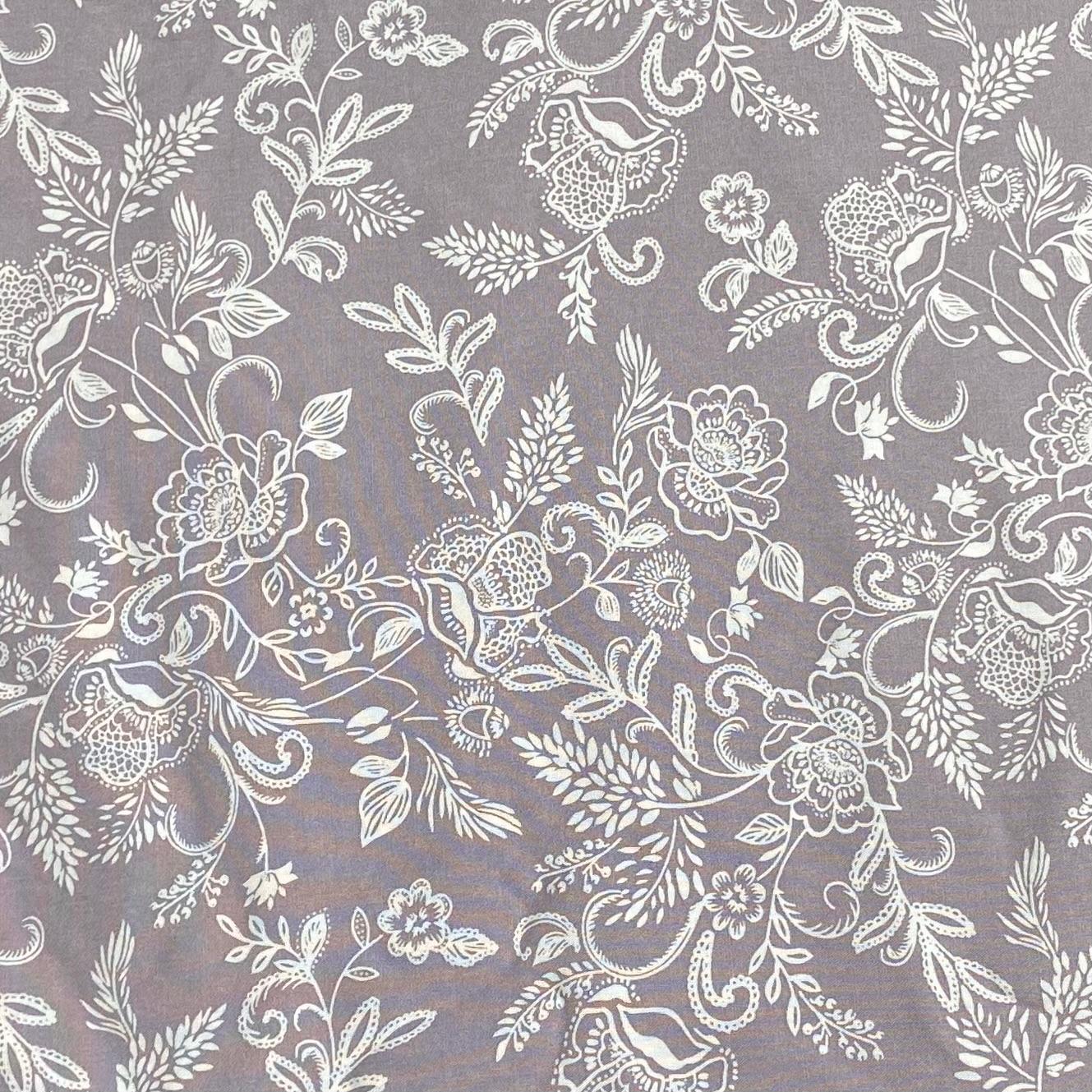3 Metres, Printed Summer Dressmaking Viscose Fabric - Grey