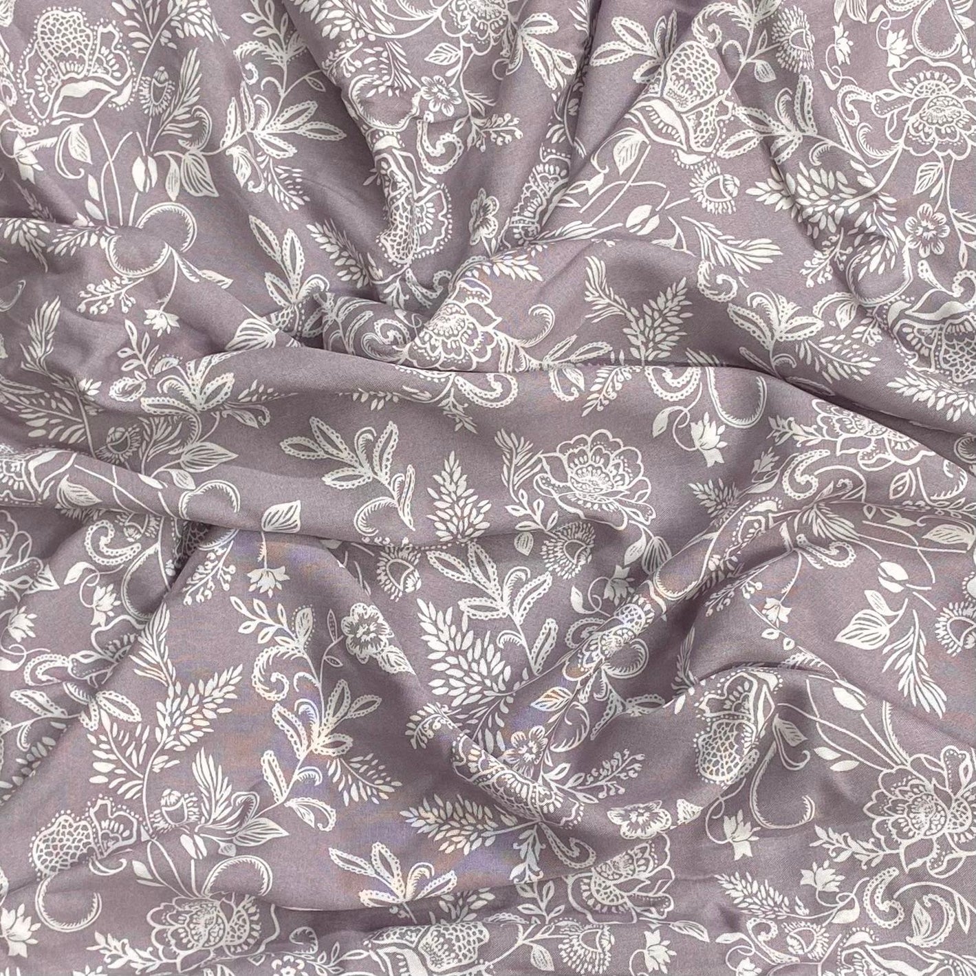 3 Metres, Printed Summer Dressmaking Viscose Fabric - Grey