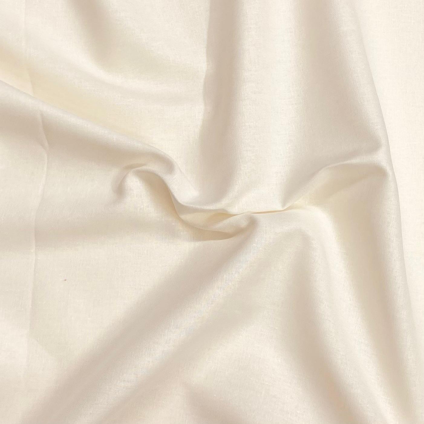 3 Metres Luxurious Soft Cotton Linen 55" Wide - (Cream)