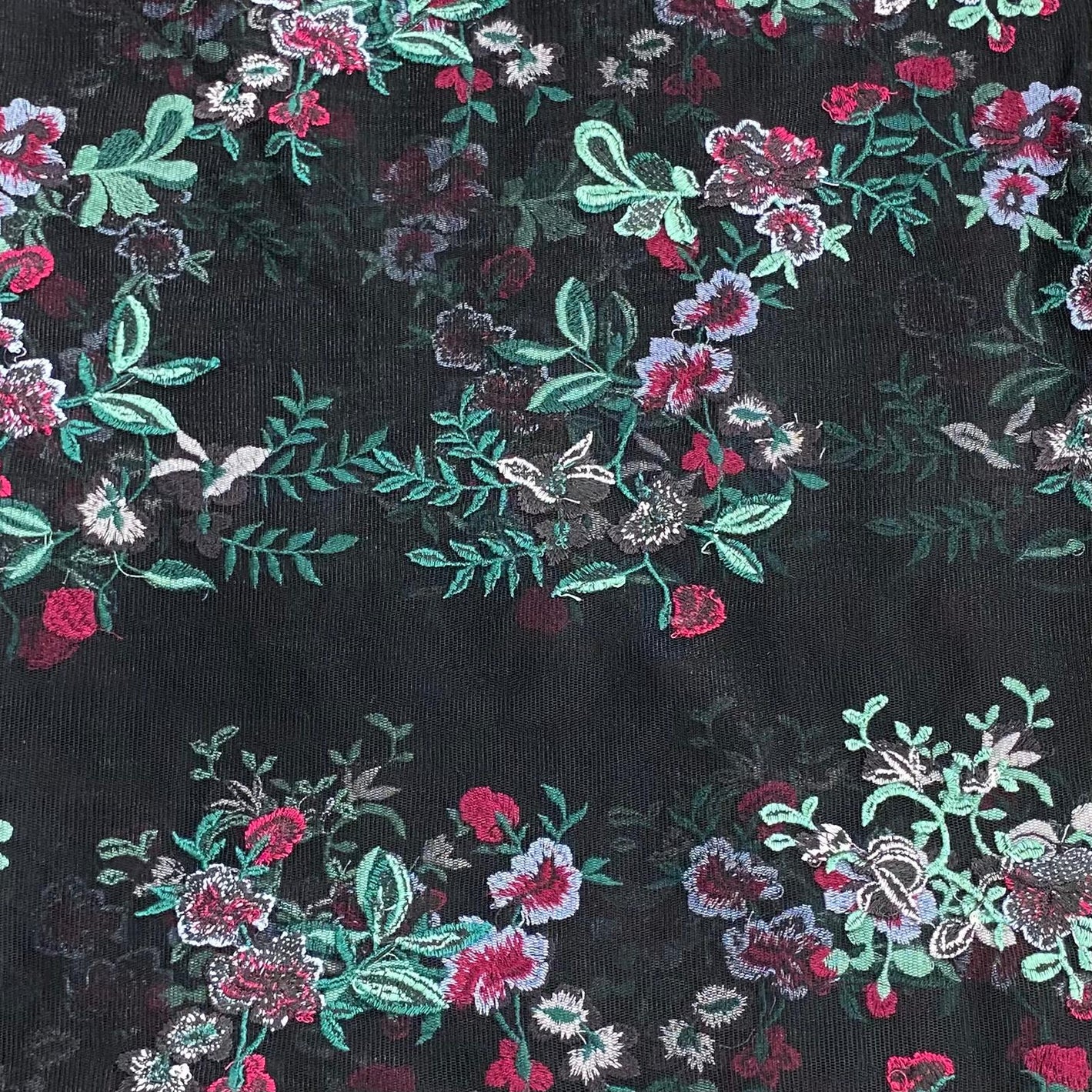 3 Metres Luxurious Embroidery Lace – 45" Wide (Black Floral)