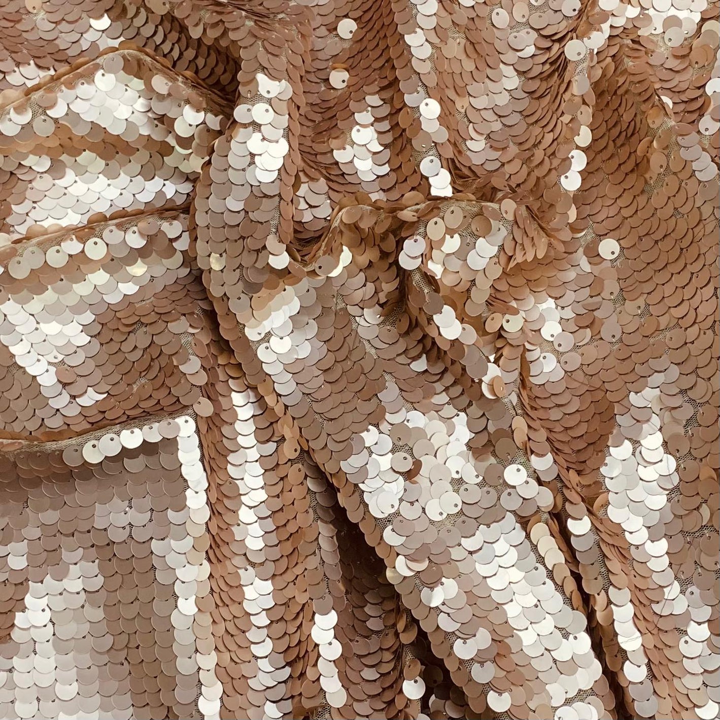 3 Metres Luxury Sequin Bridal Lace - 55" Wide - (Bronze)